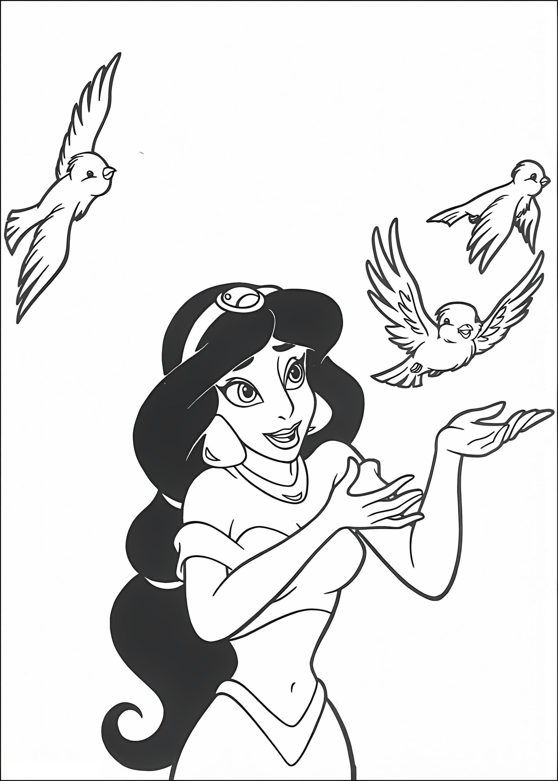 Jasmine Playing With Birds A4
