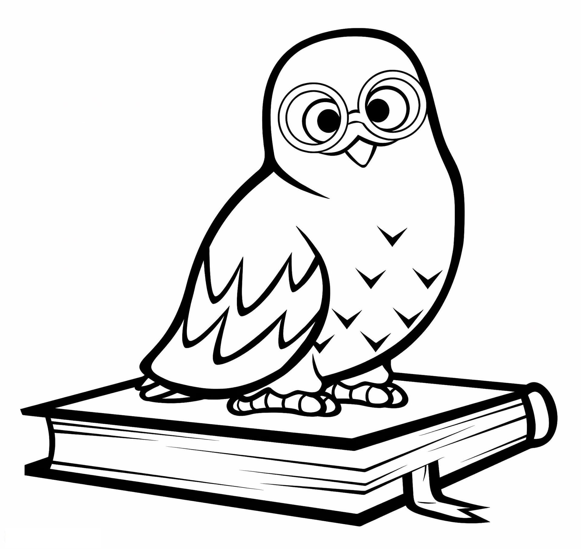Owl On The Book A4