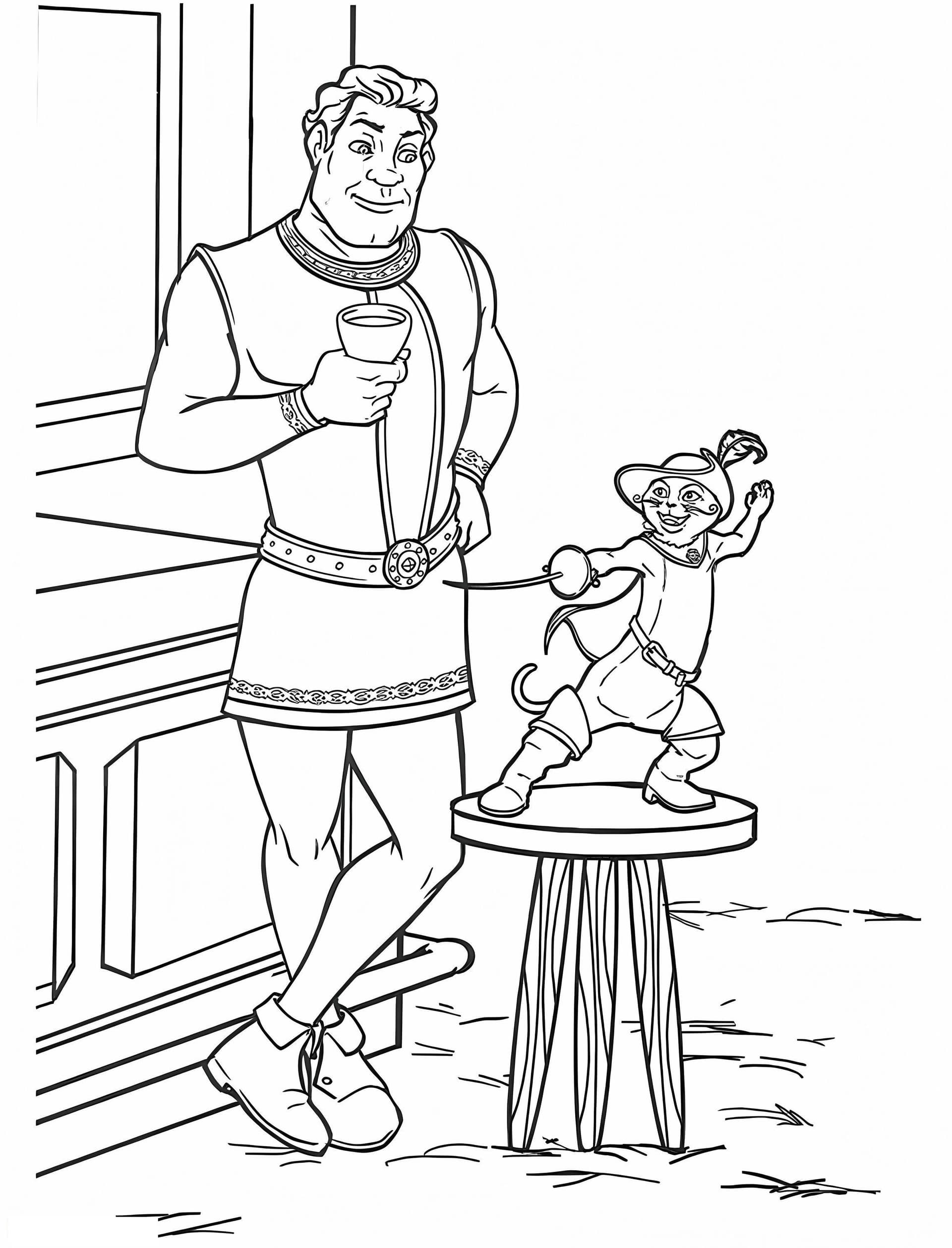 Shrek With Puss In Boots A4
