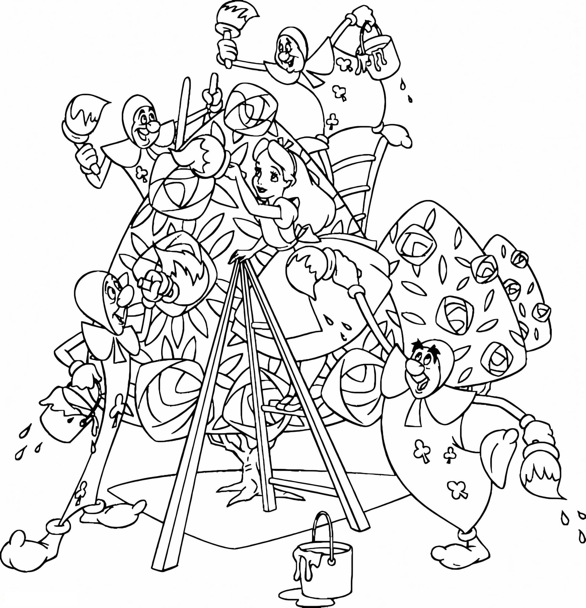 Alice In Wonderland To Color
