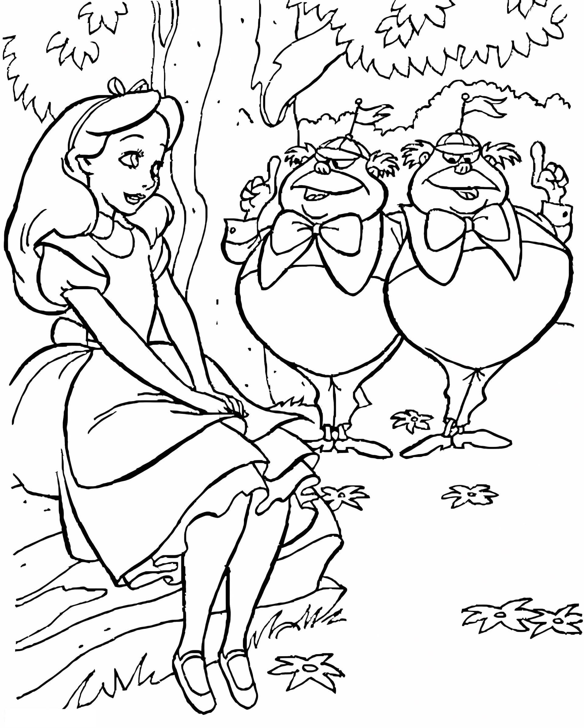 Alice With Tweedledum And Tweedledee