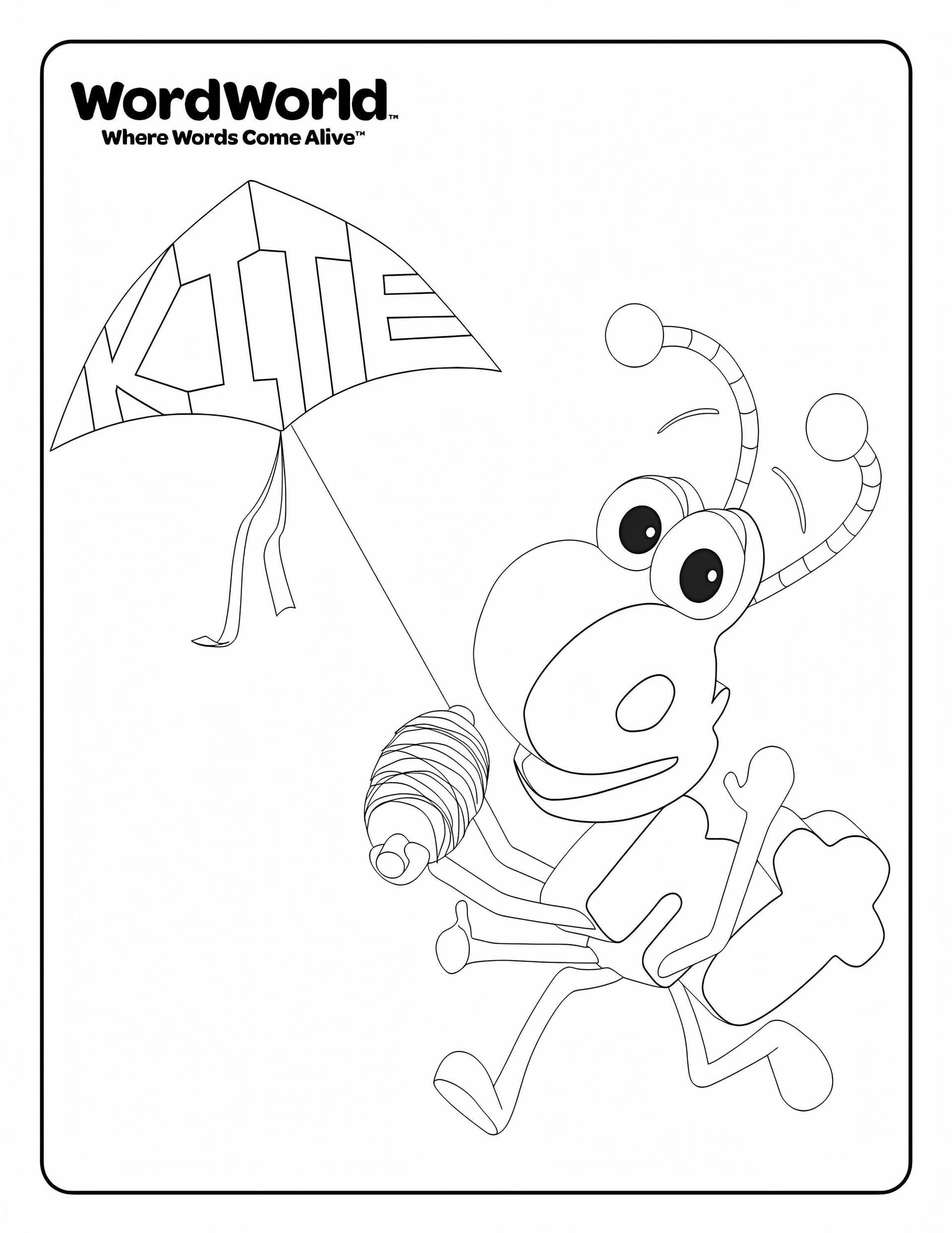 Ant WordWorld Coloring Page