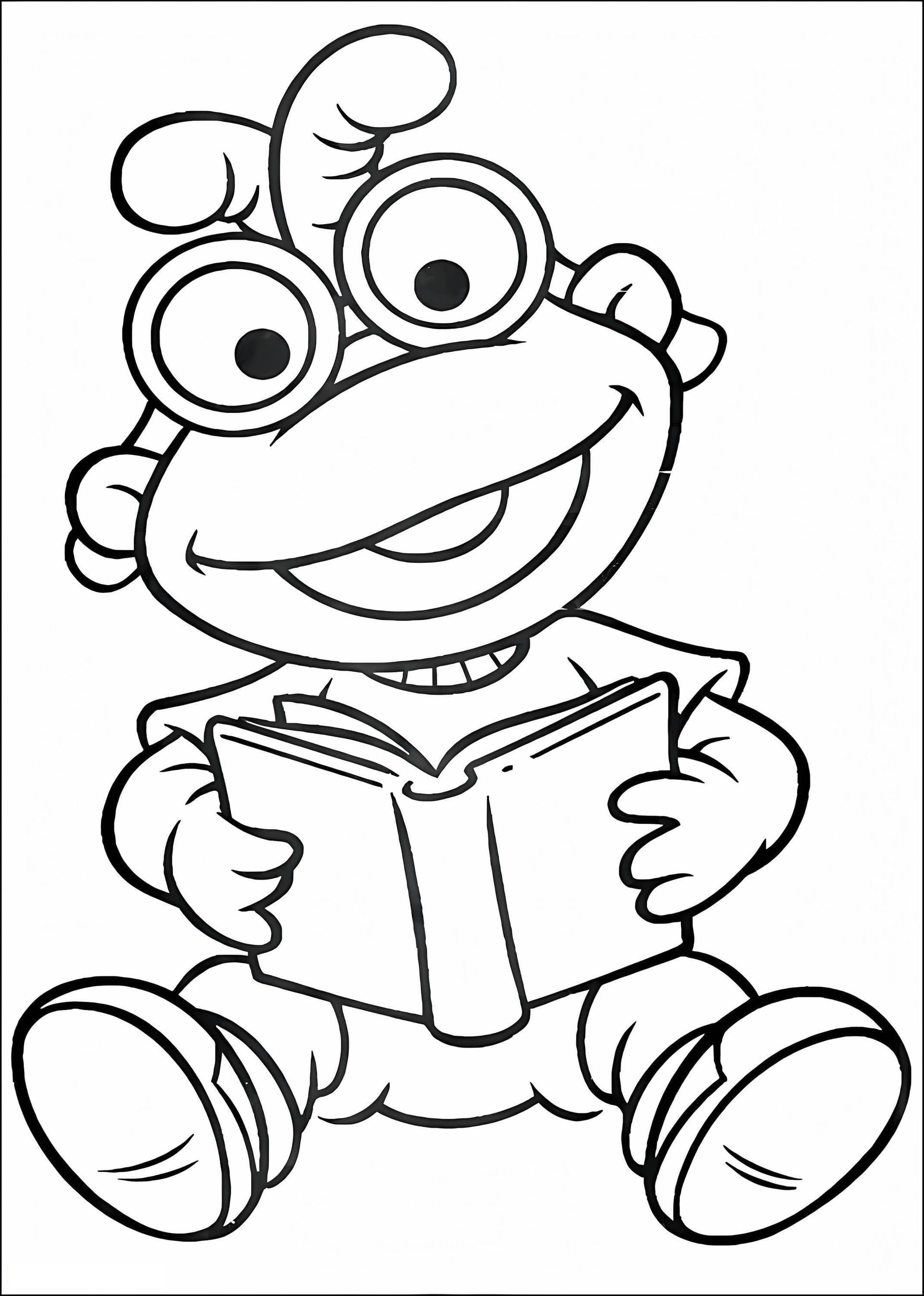 Baby Scooter Is Reading A Book