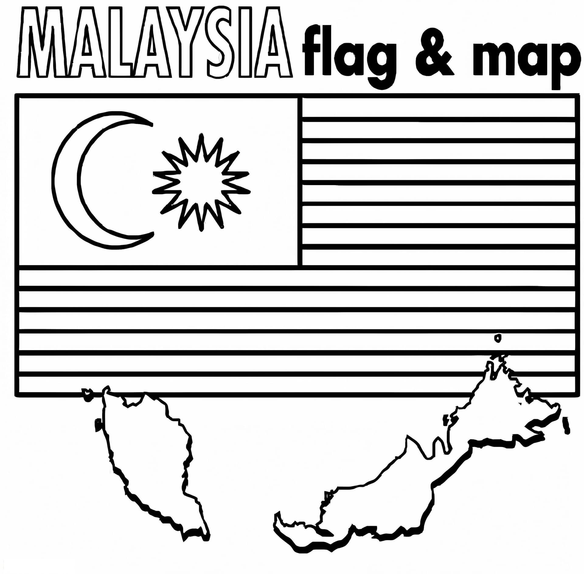 Flag And Map Of Malaysia