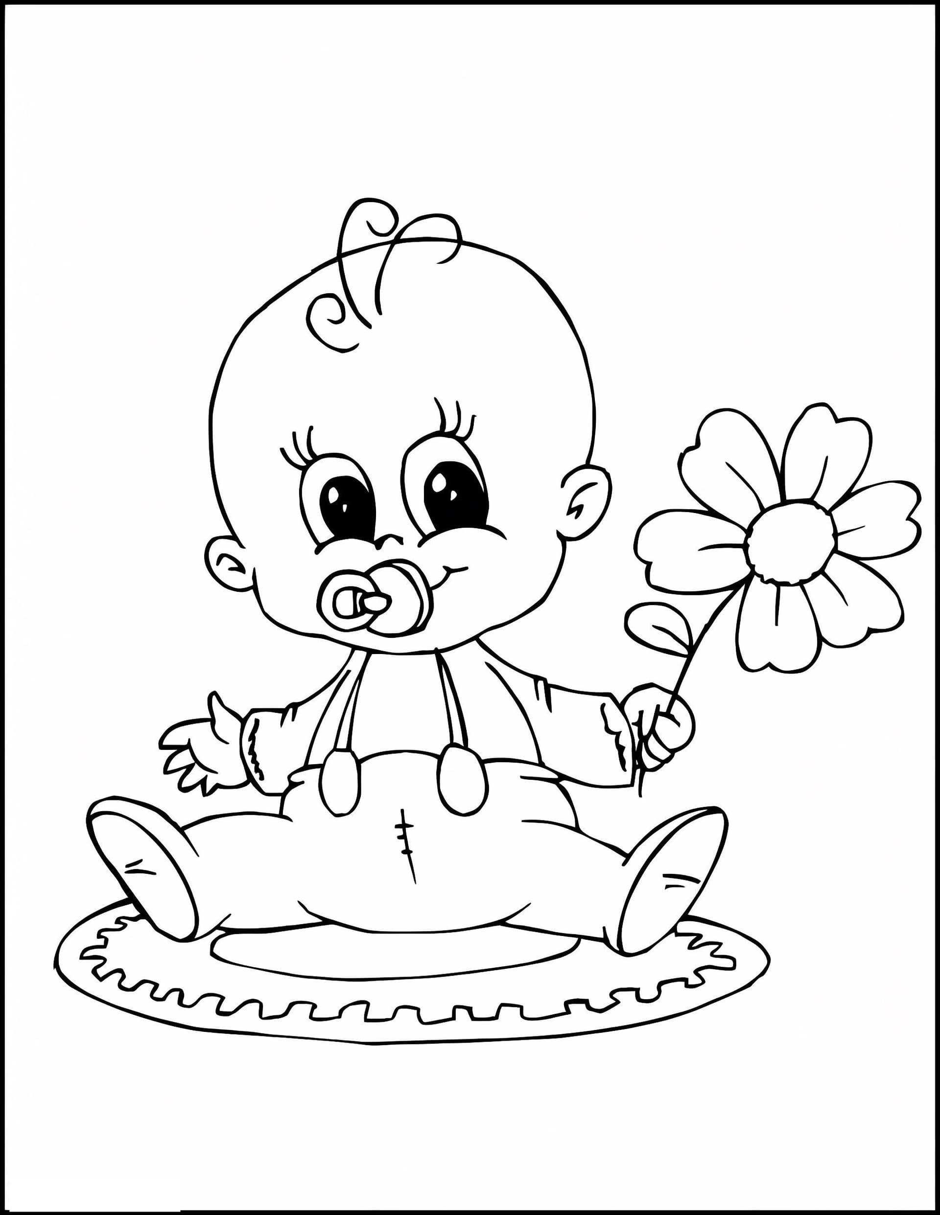 Baby Holding Flower