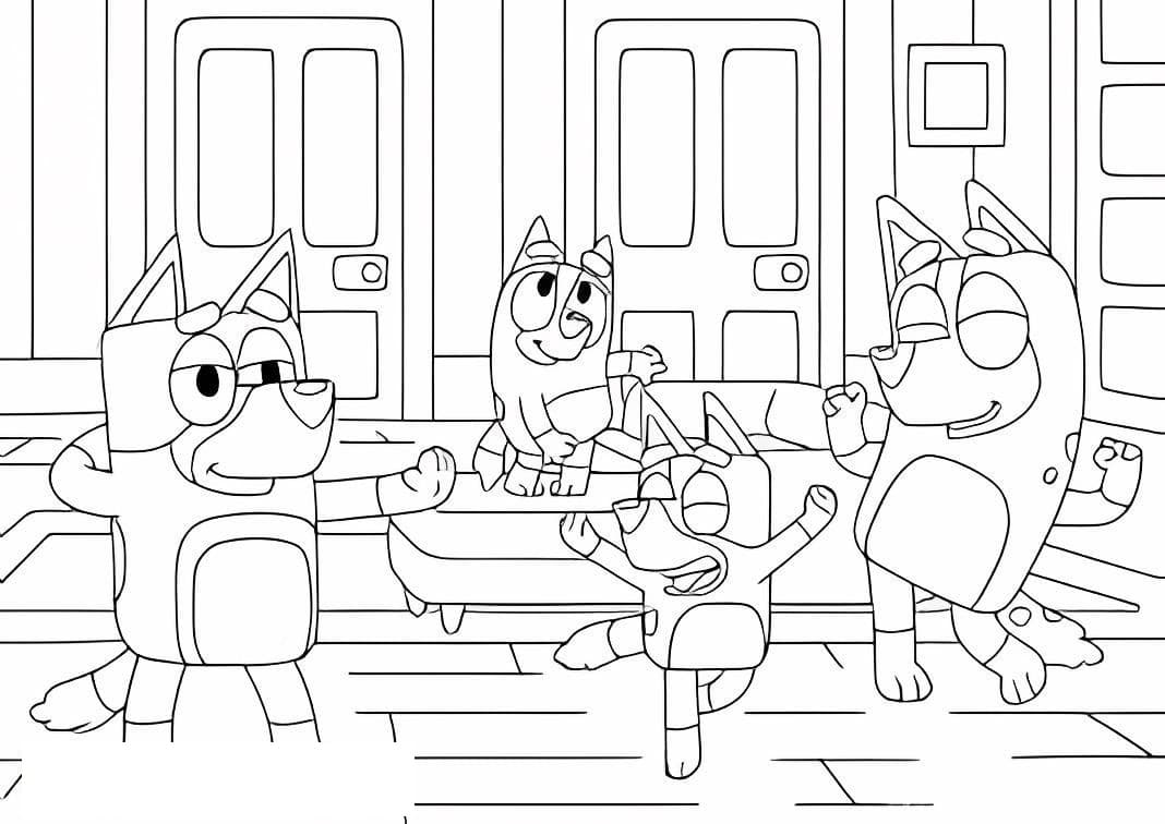 Bluey With House