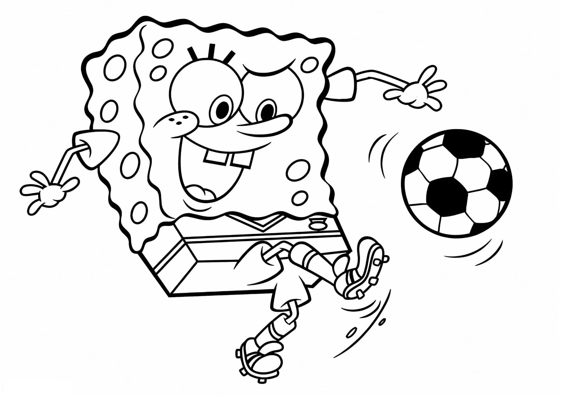 SpongeBob Playing Soccer