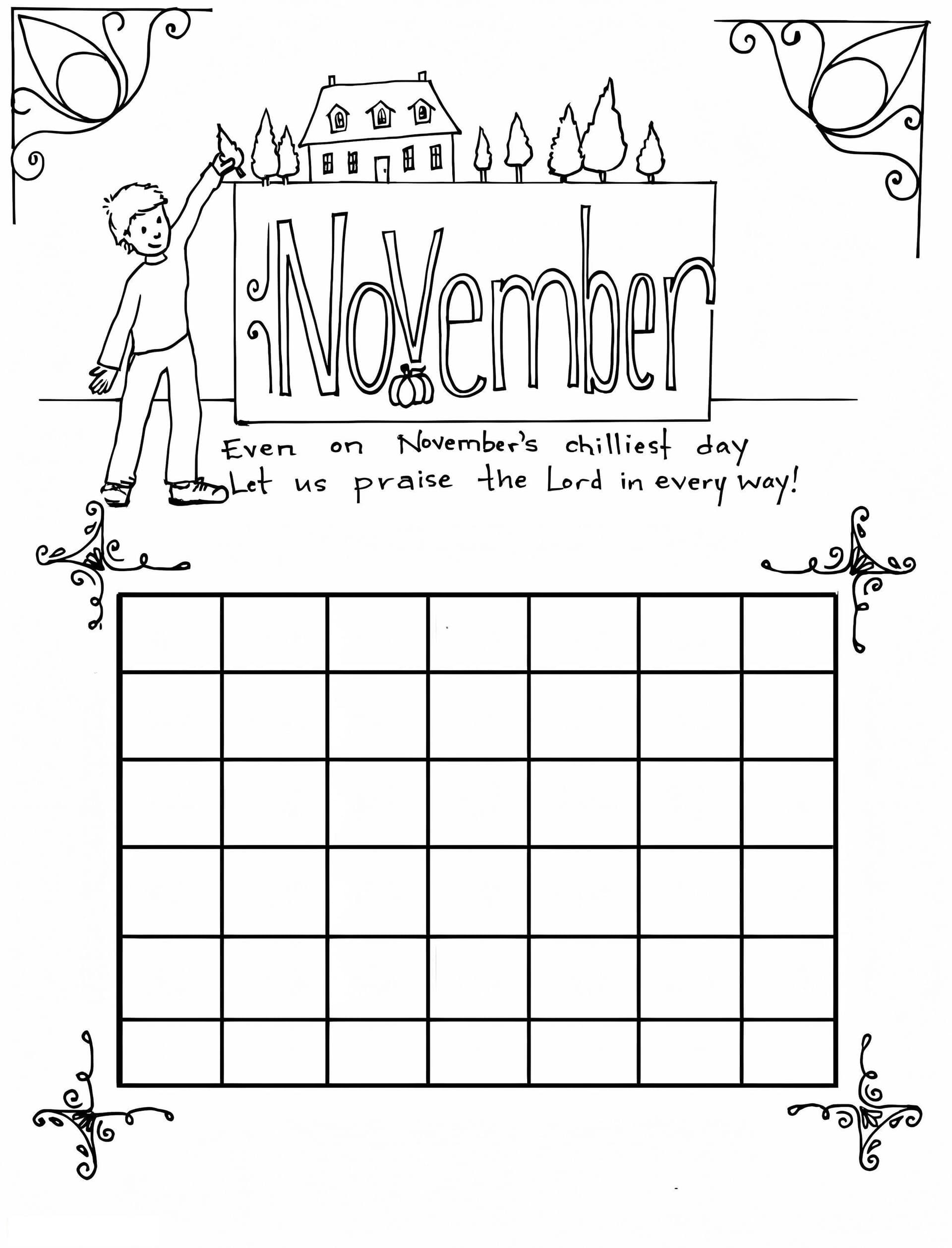 Calendar For November 1