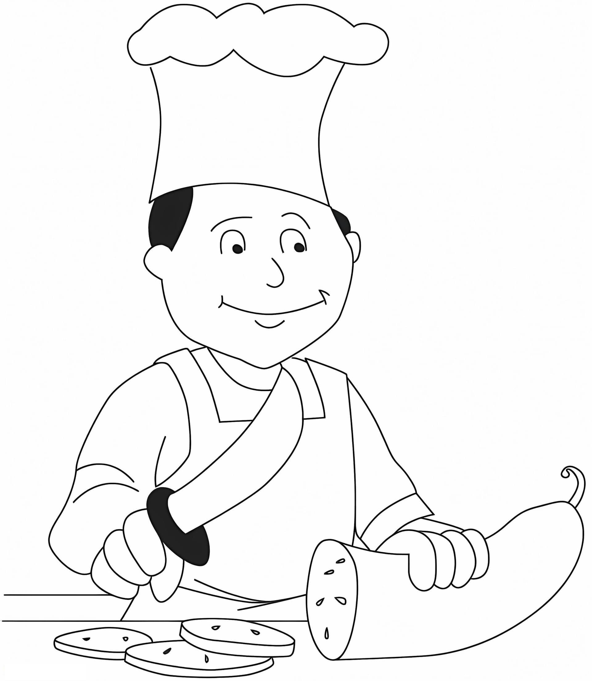Chef Cutting Zucchini