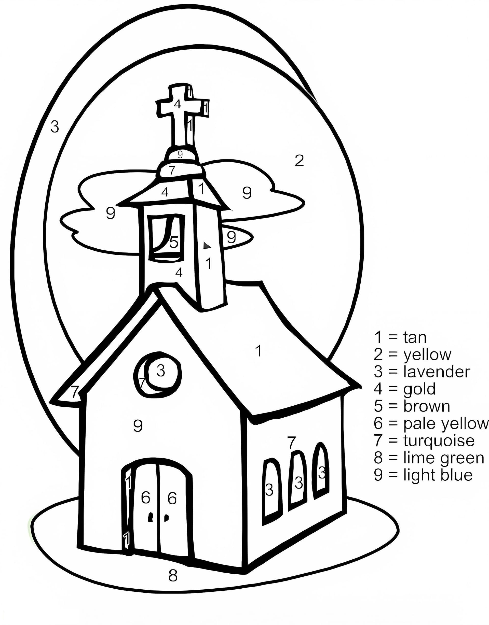 Church Color By Number