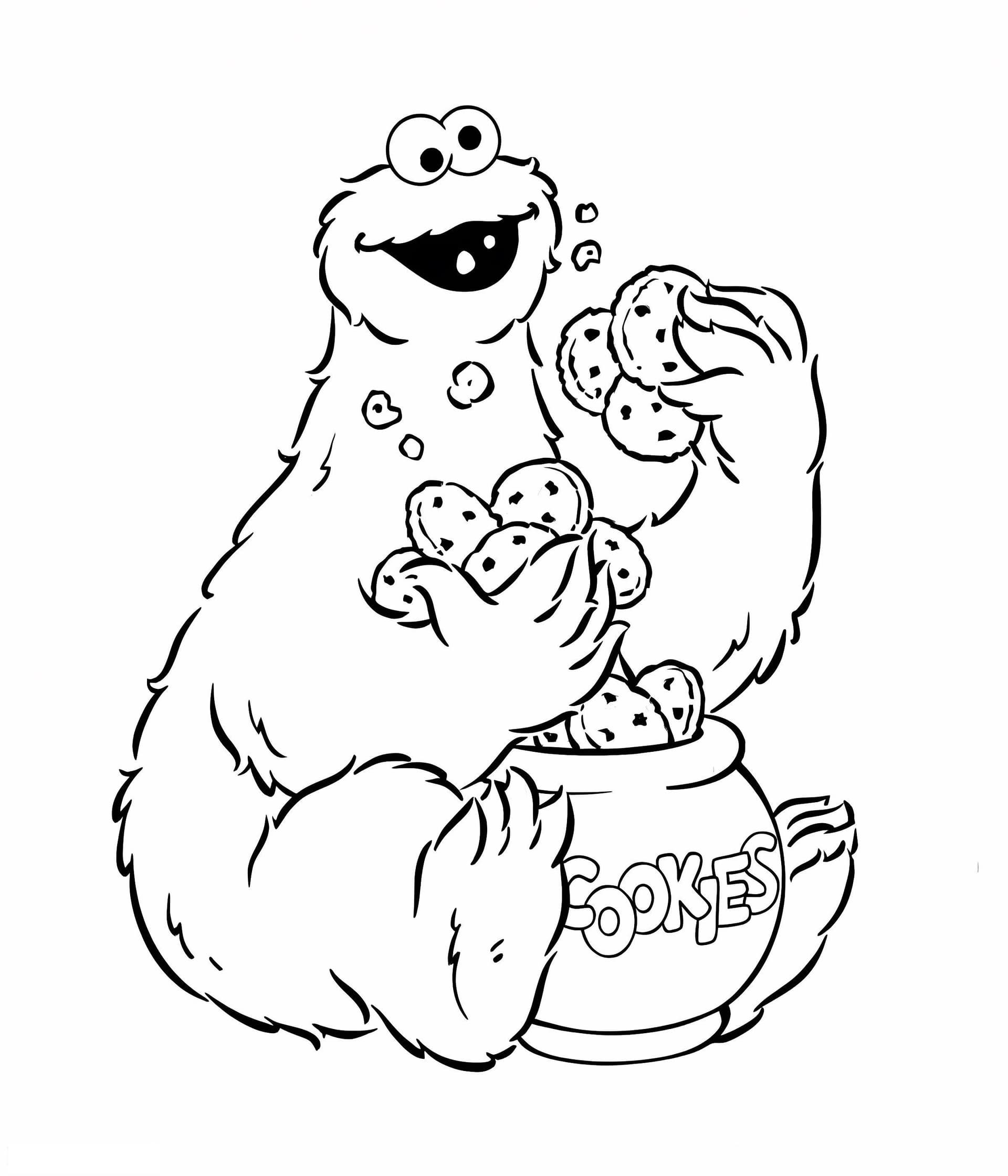 Cookie Monster Eating Cookies