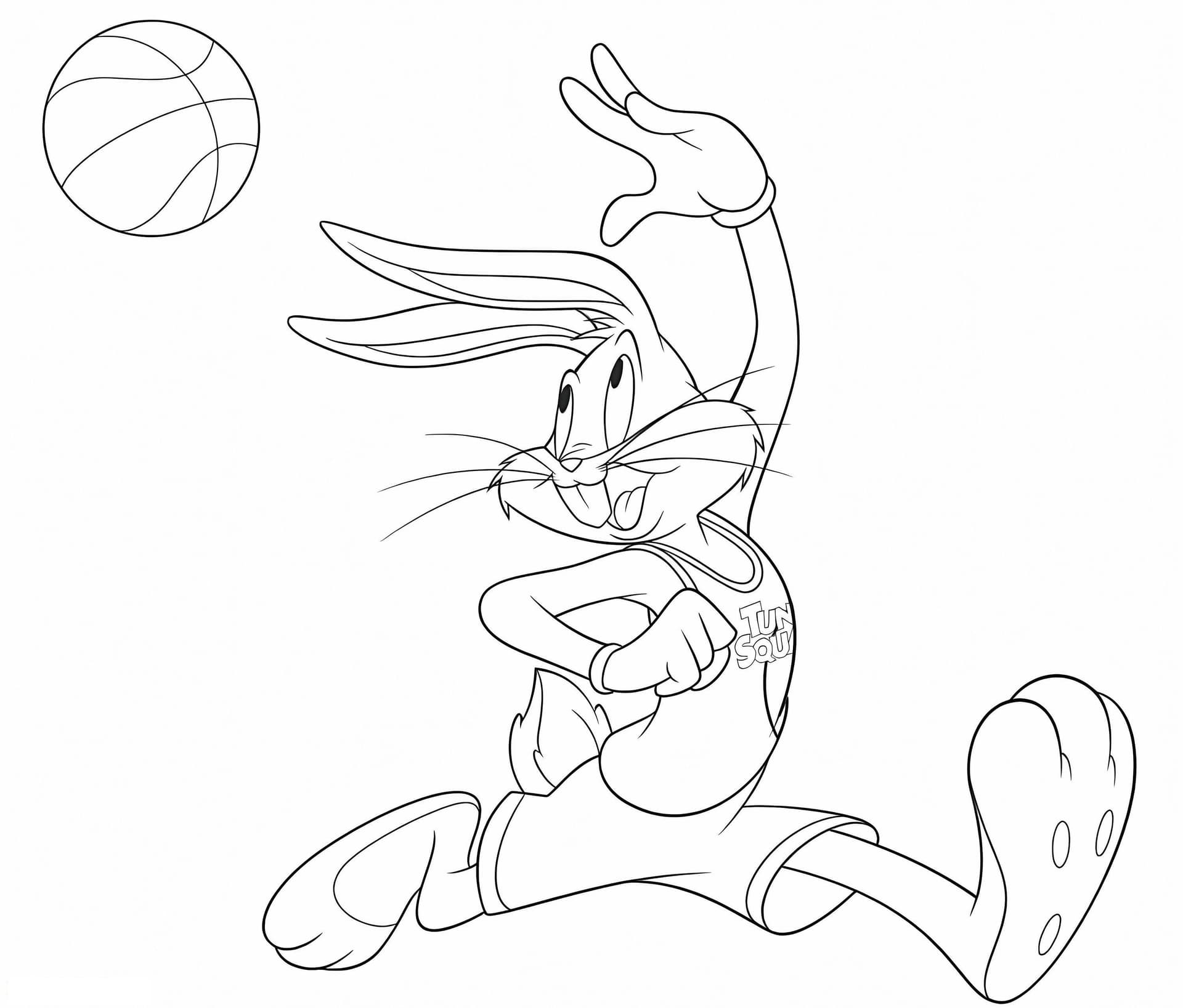 Running Bugs Bunny Playing Basketball