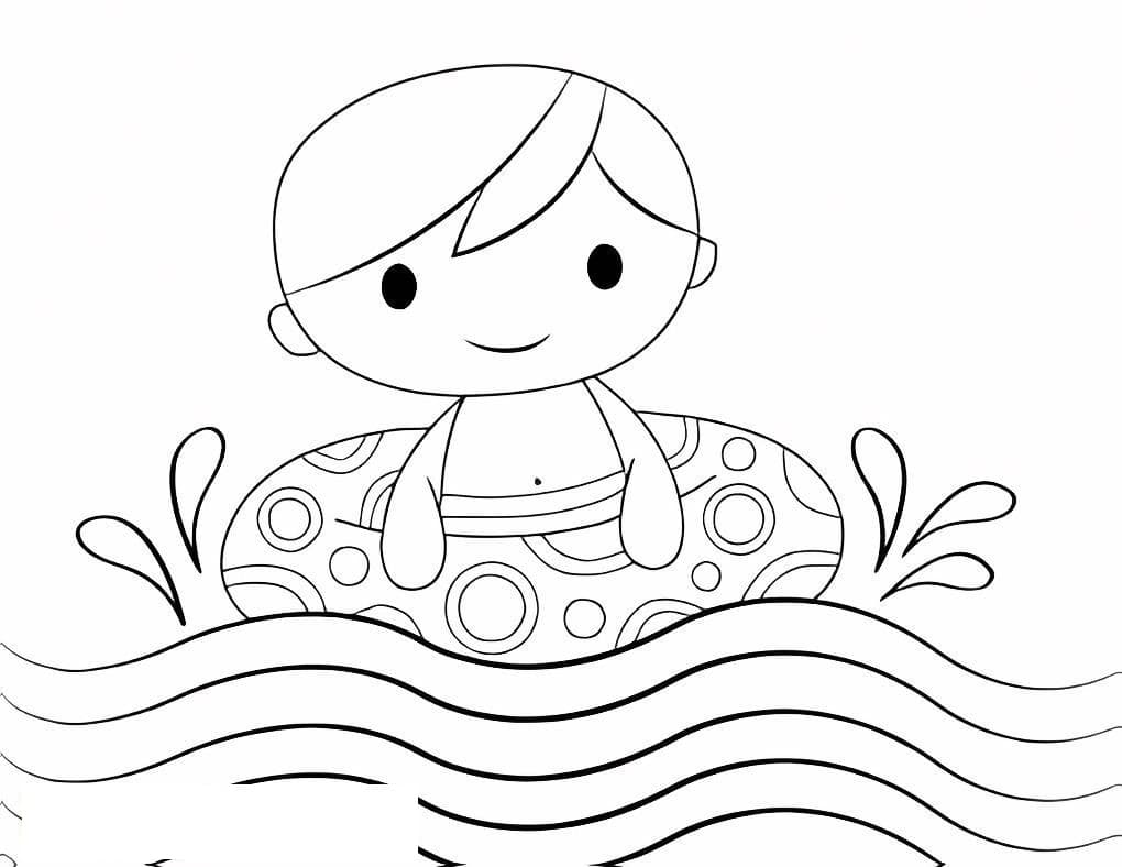 Drawing Boy Swimming