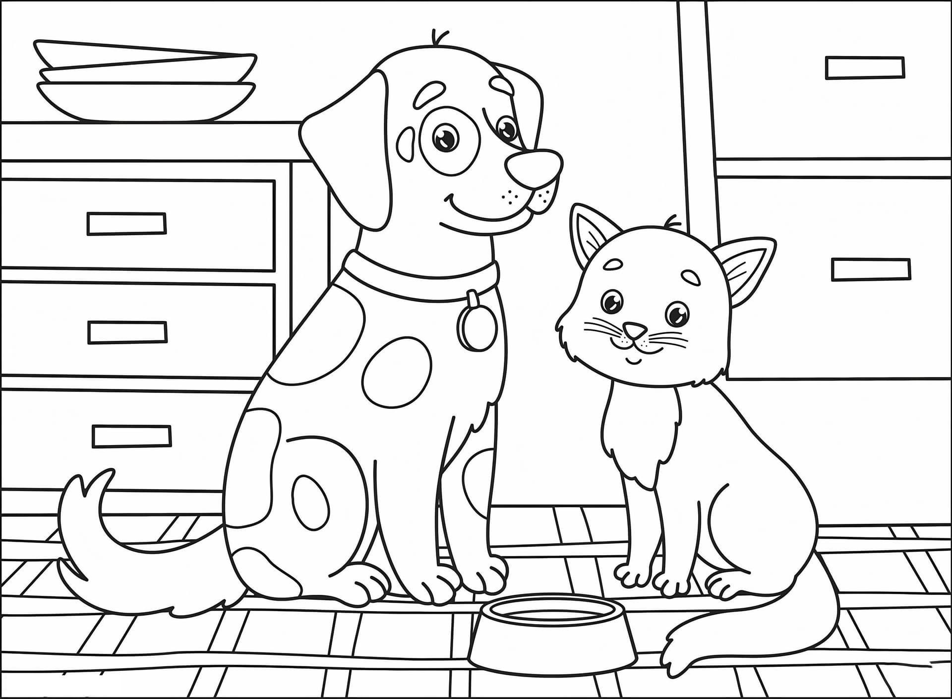 Dog And Cat In The House