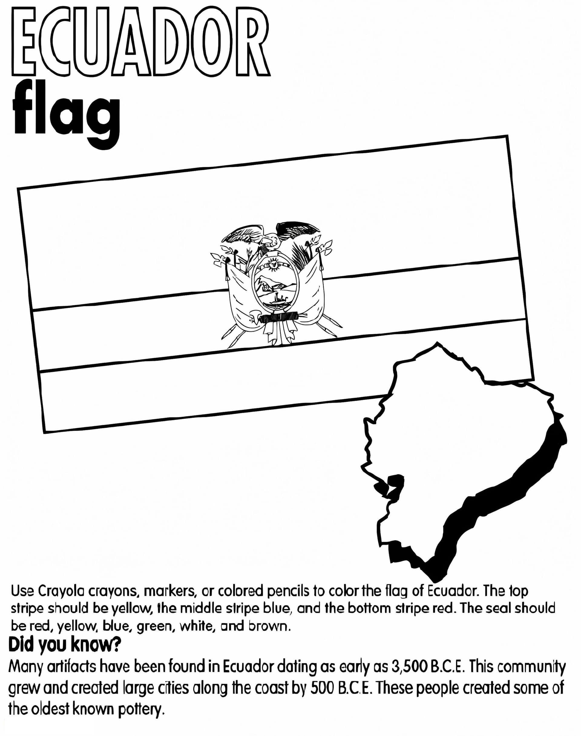 Ecuador Flag And Map