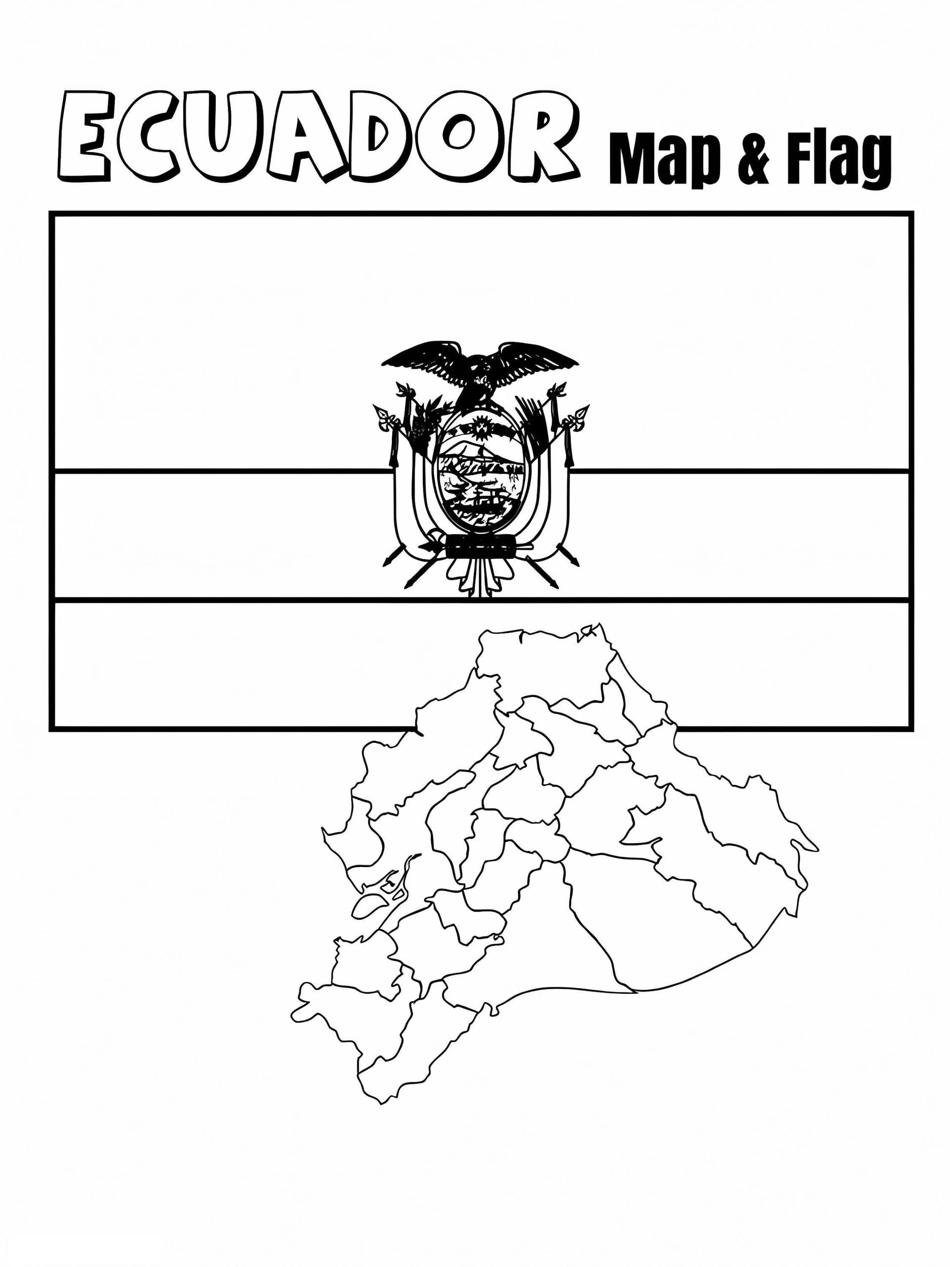 Ecuador Map And Flag