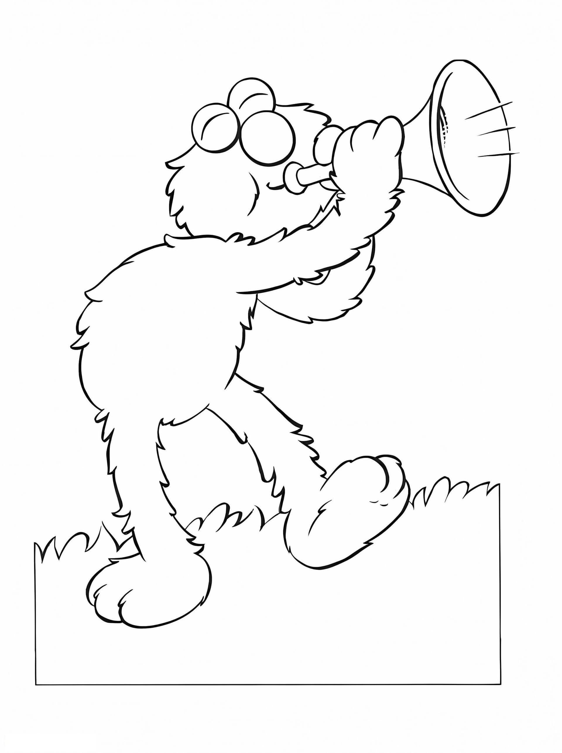 Elmo Blowing Trumpet