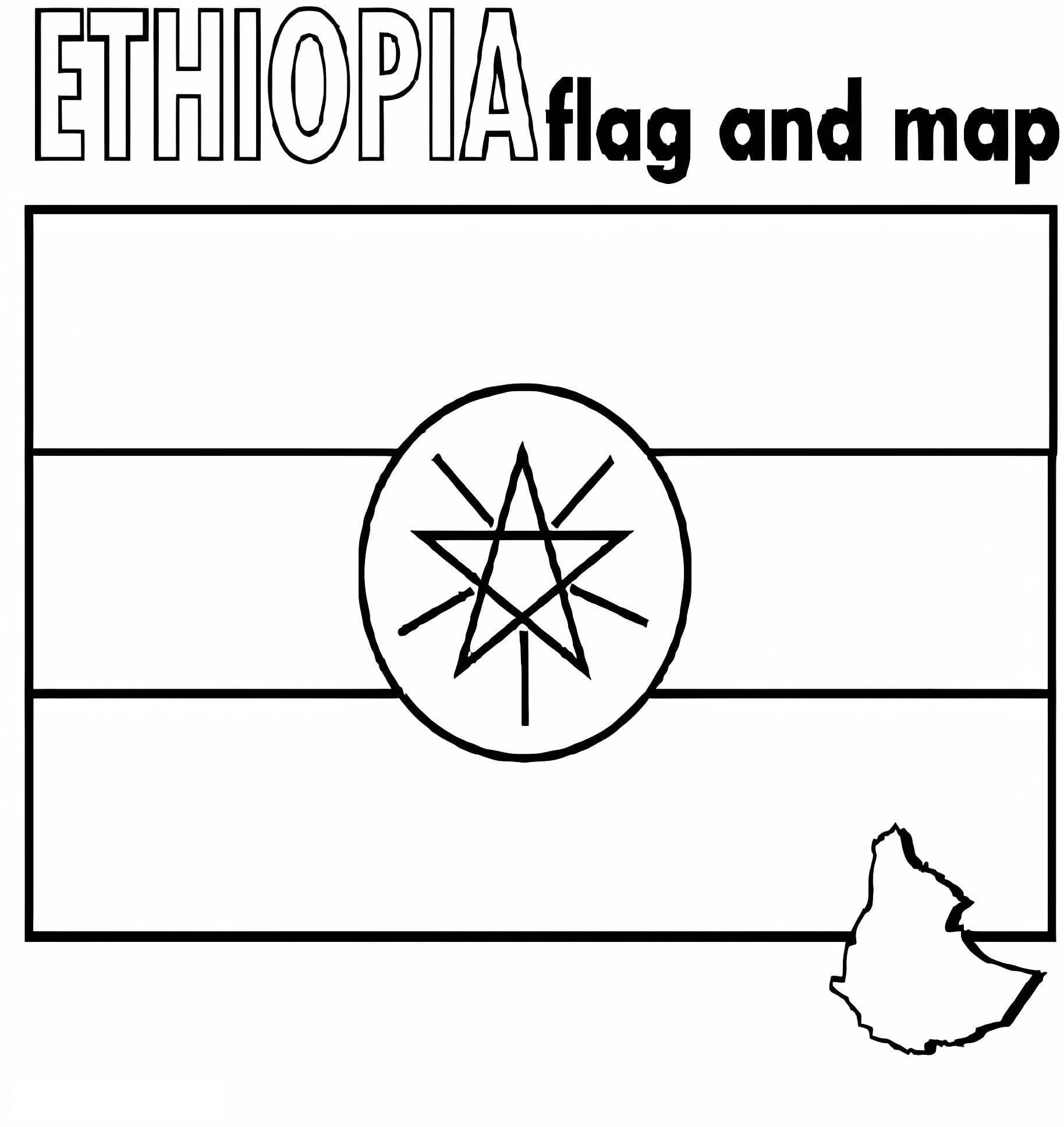 Ethiopia Flag And Map
