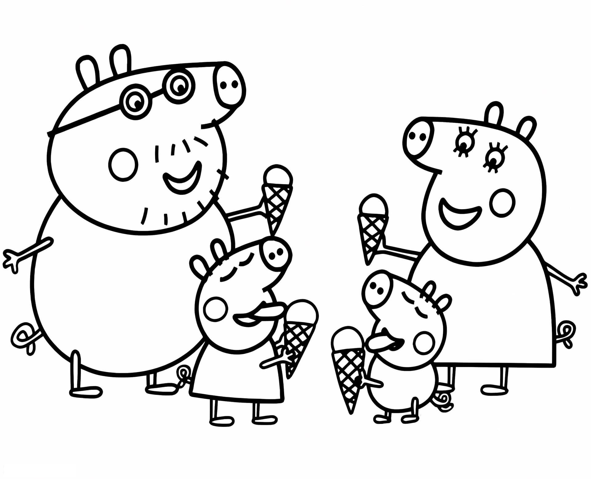 Peppa Pig Family With Ice Cream