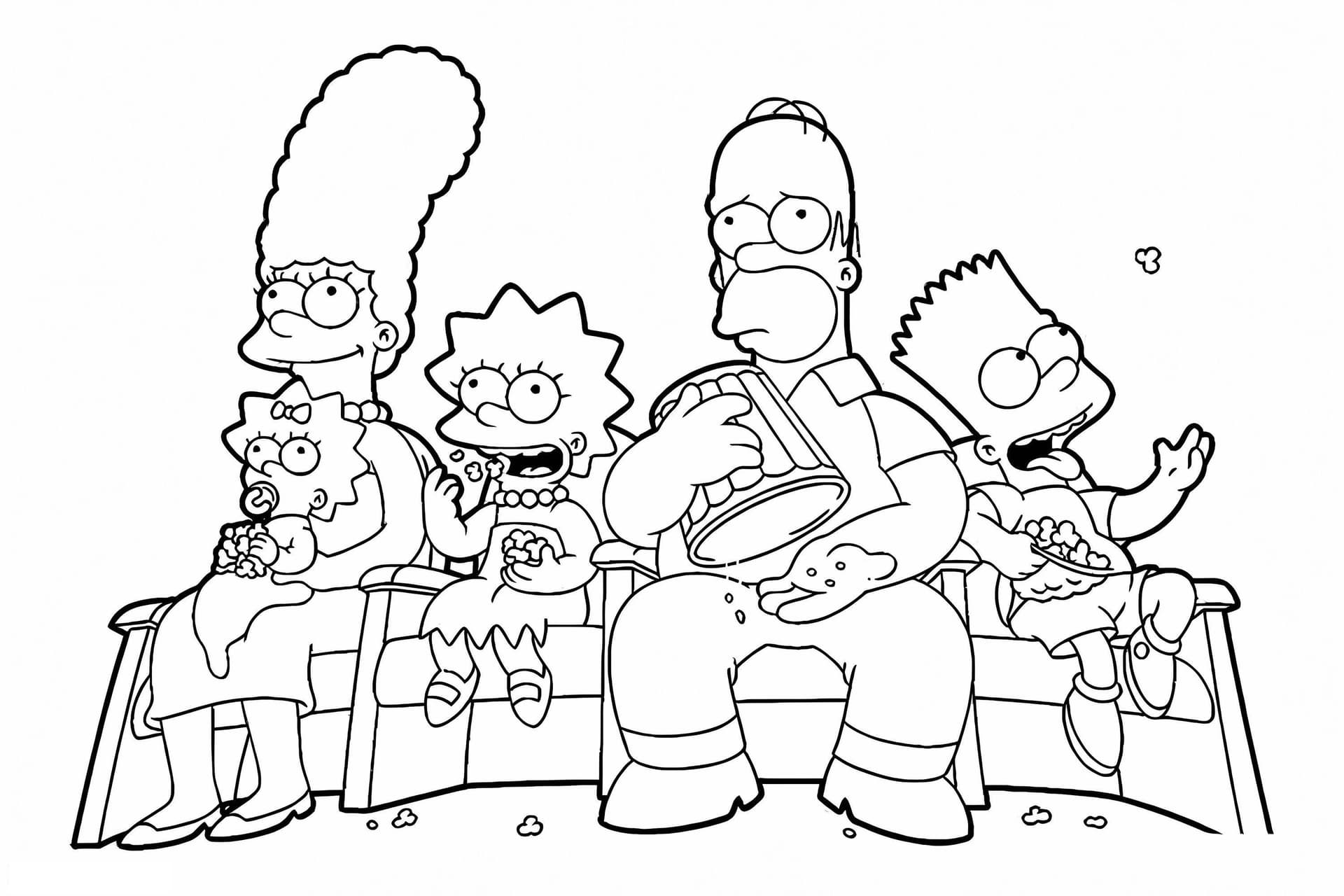 Simpsons Family Watching The Movie