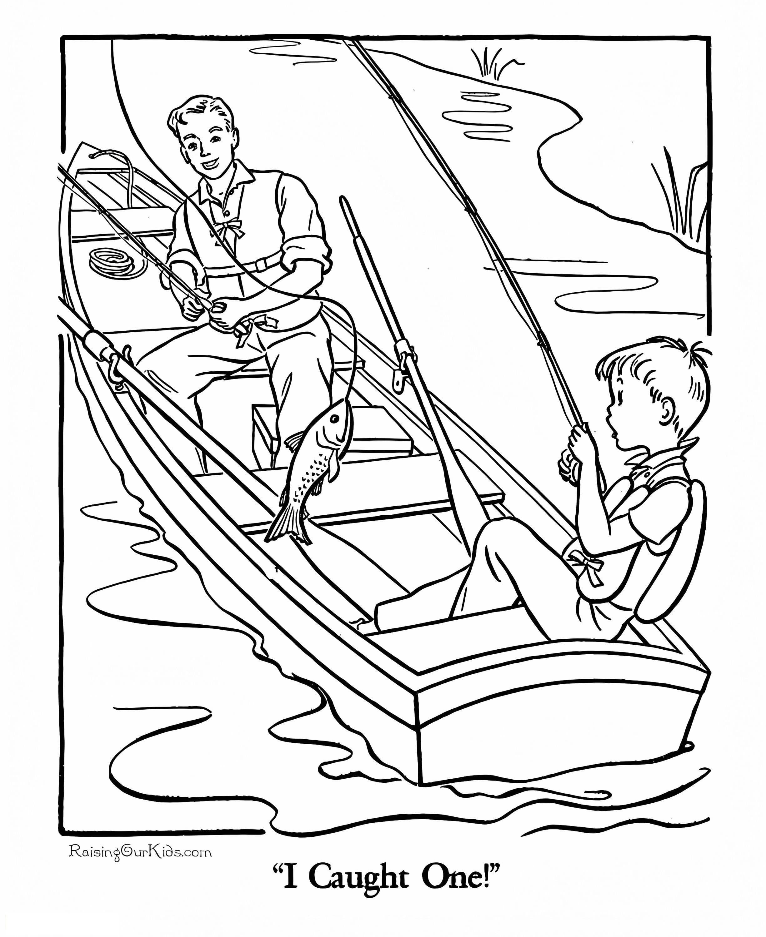 Vater und Sohn angeln