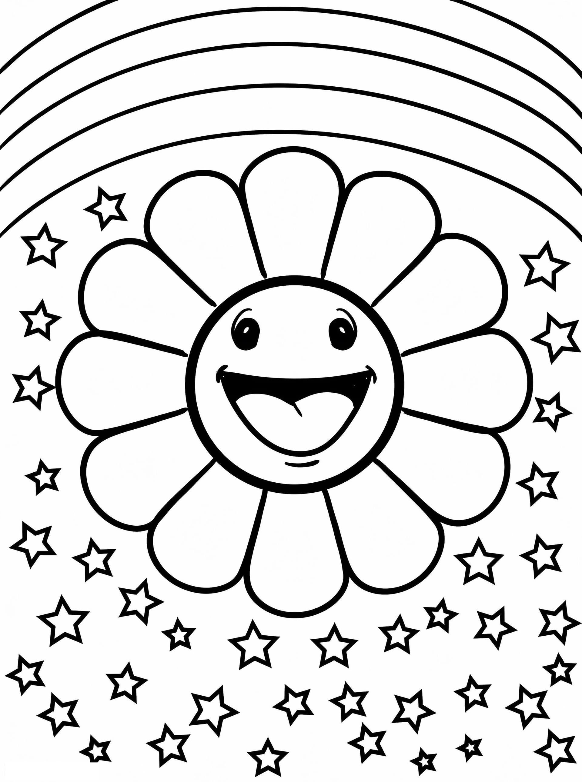 Flower And Rainbow