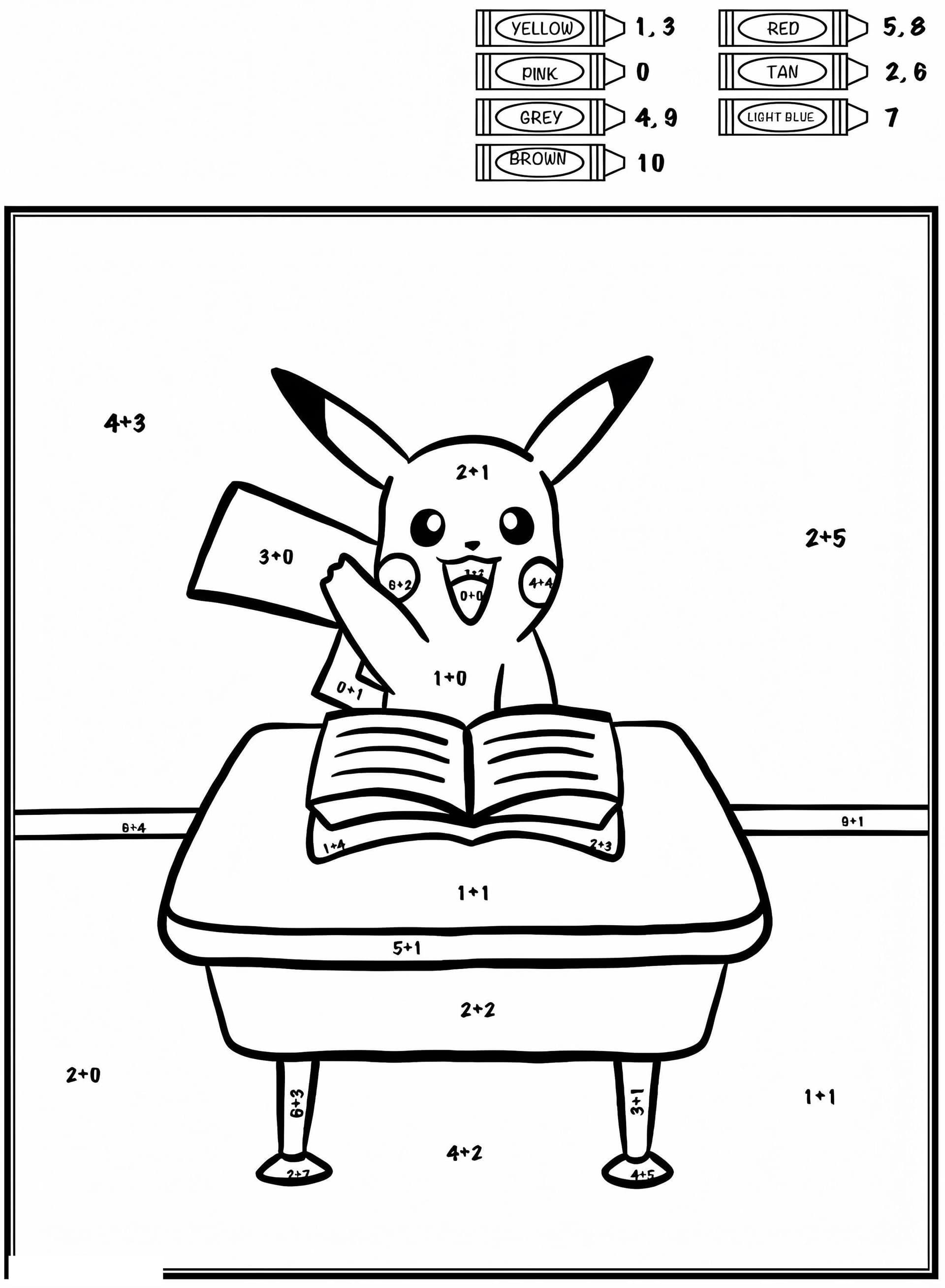 Free Pikachu Color By Number