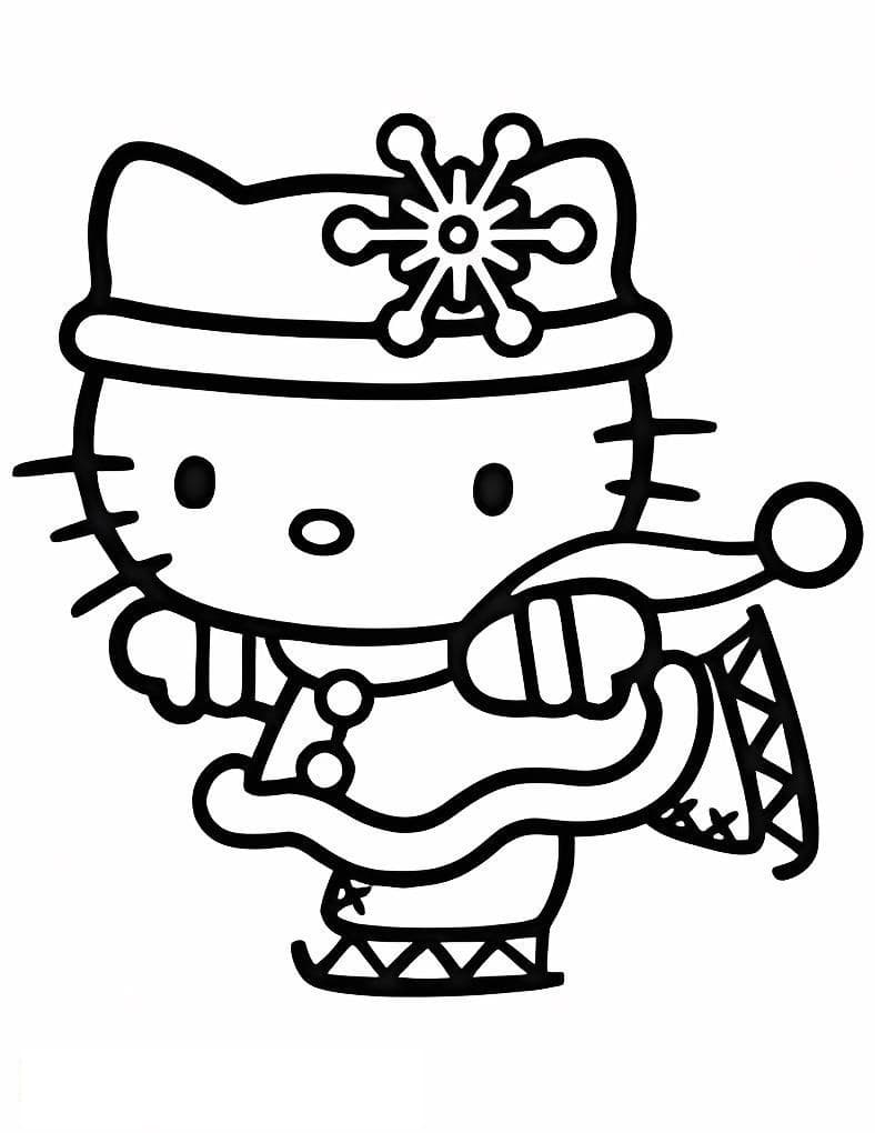 Hello Kitty Playing Ice Skating