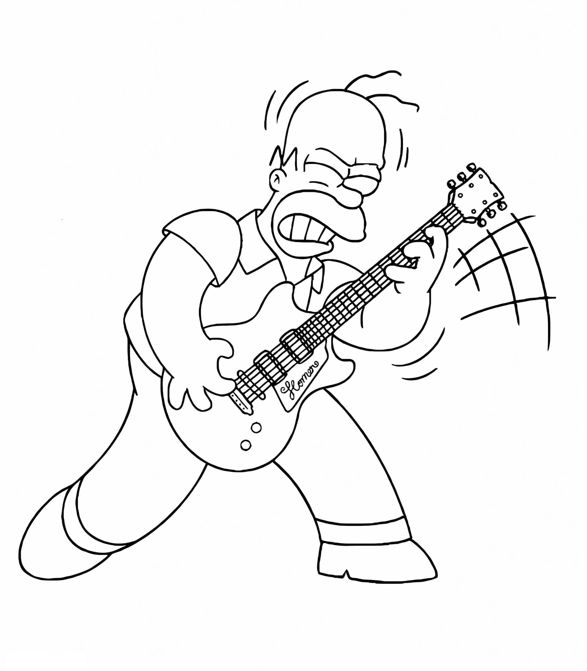 Homer Simpson Playing Guitar