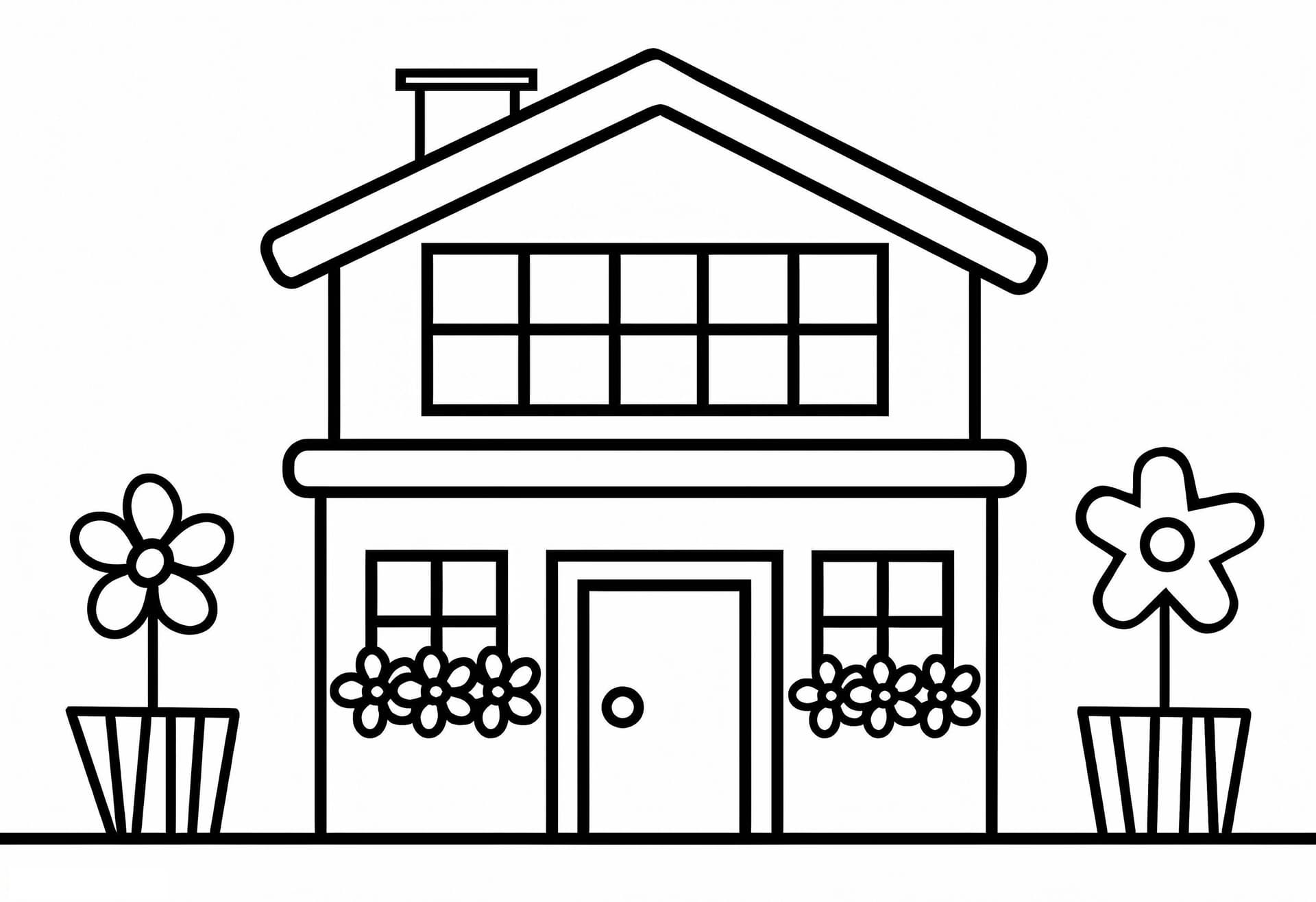 House And Flowers