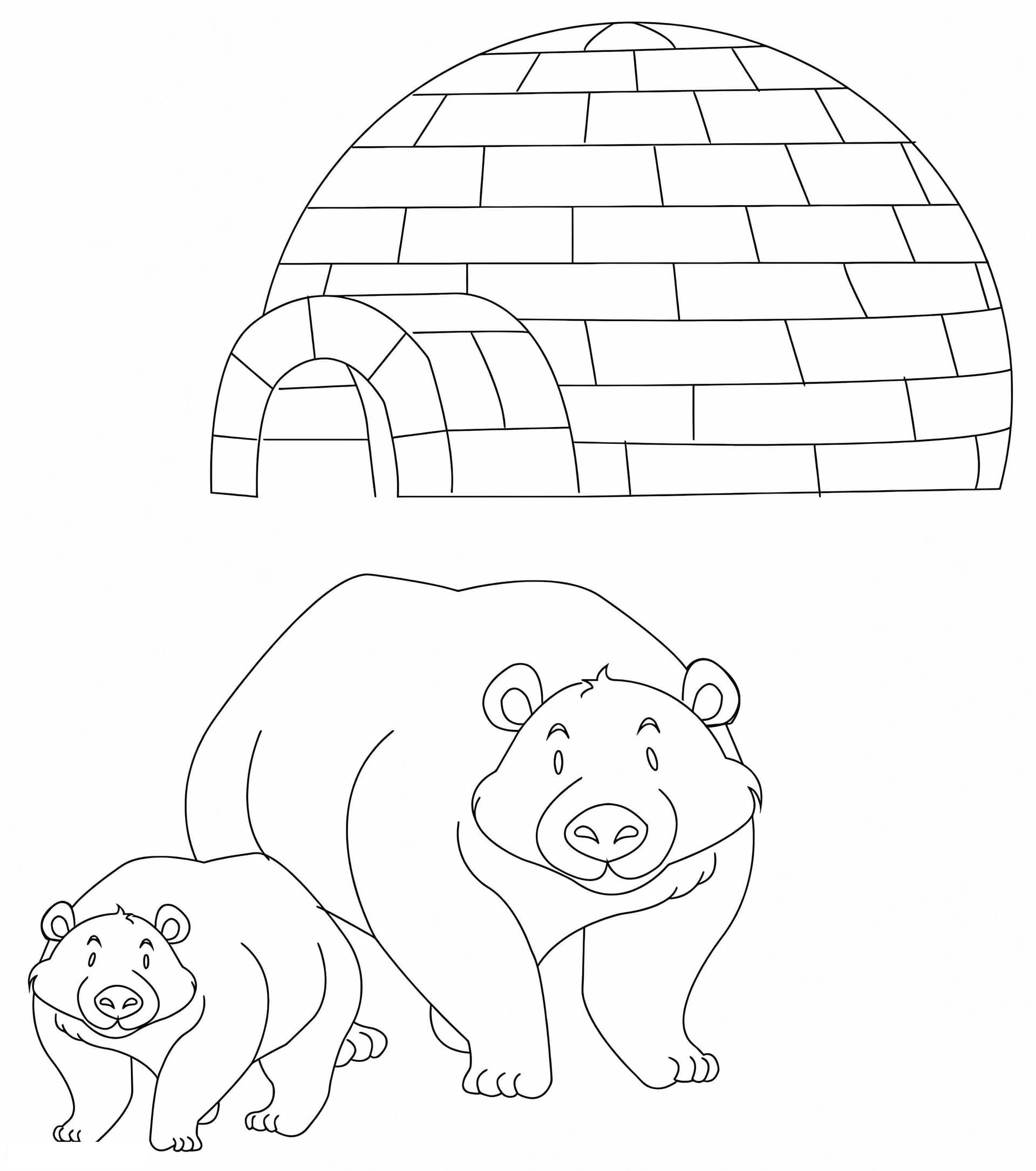 Igloo And Polar Bears