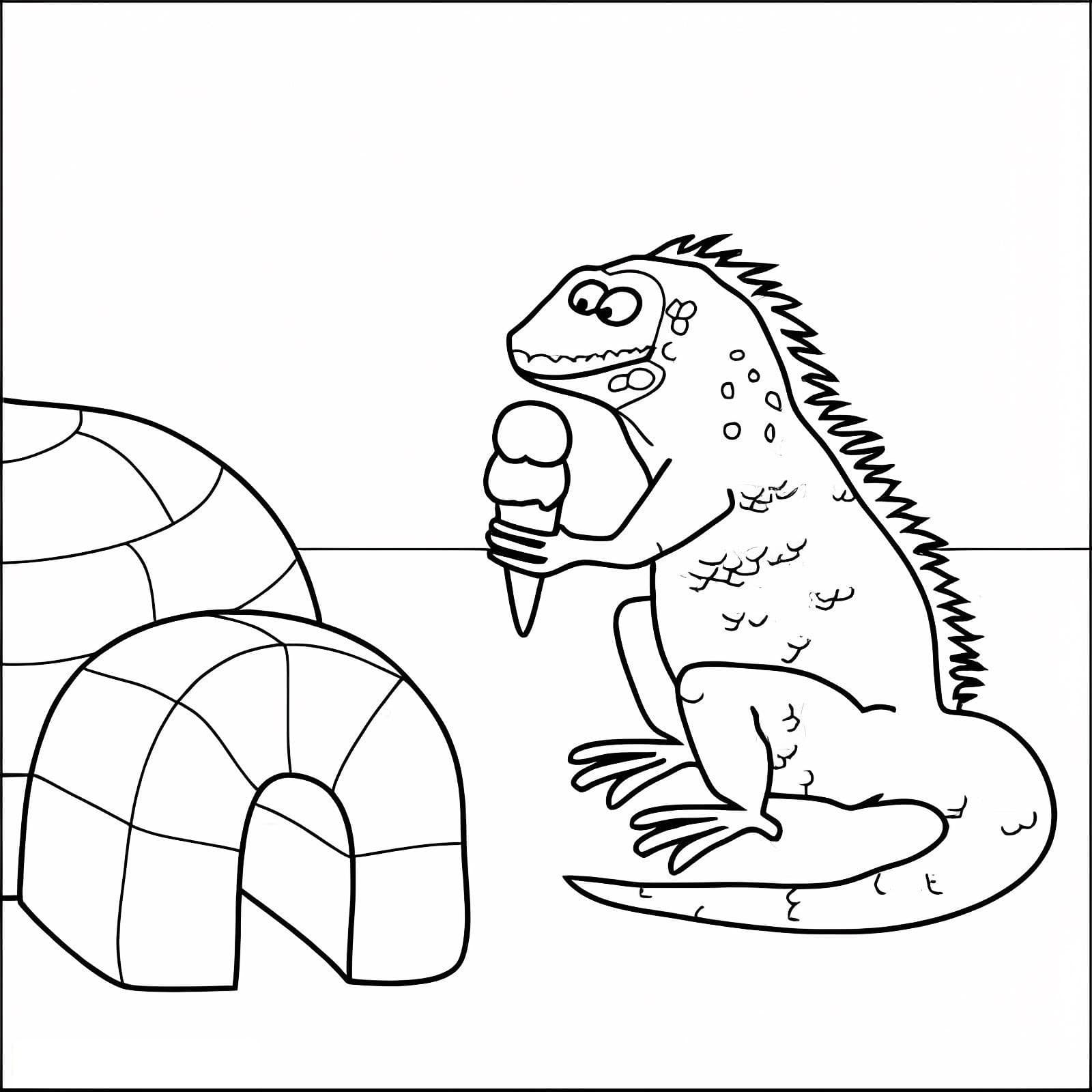Leguan und Iglu