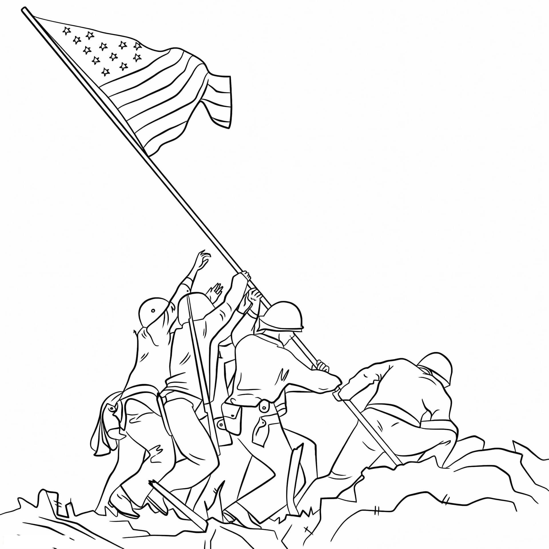 Raising The Flag At Lwo Jima