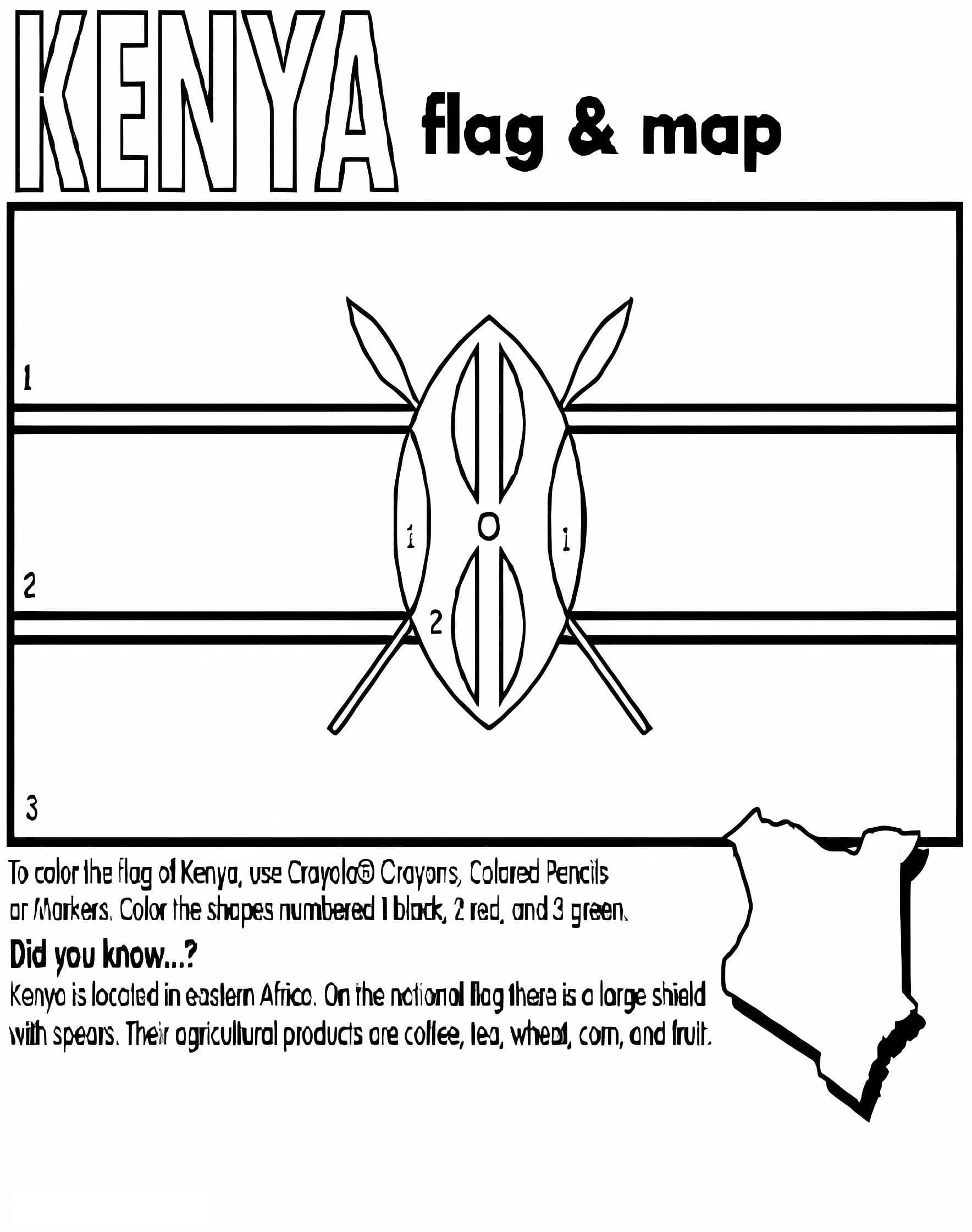 Kenya Flag And Map