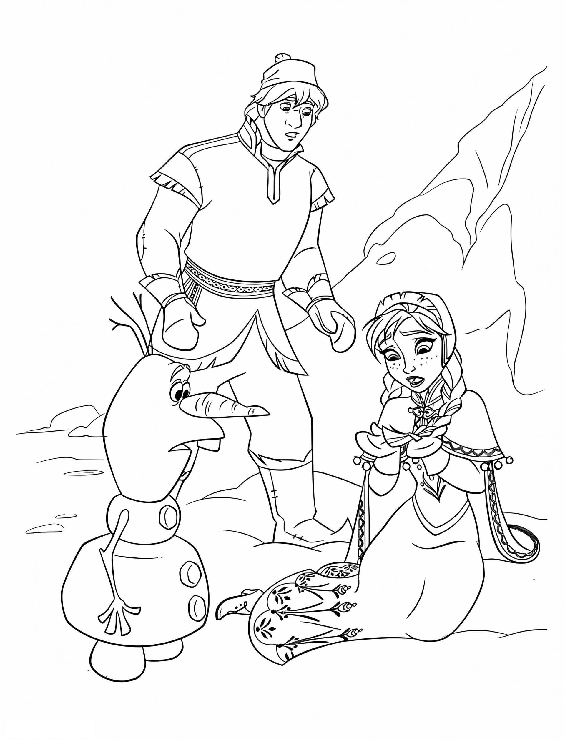 Kristoff Anna And Olaf