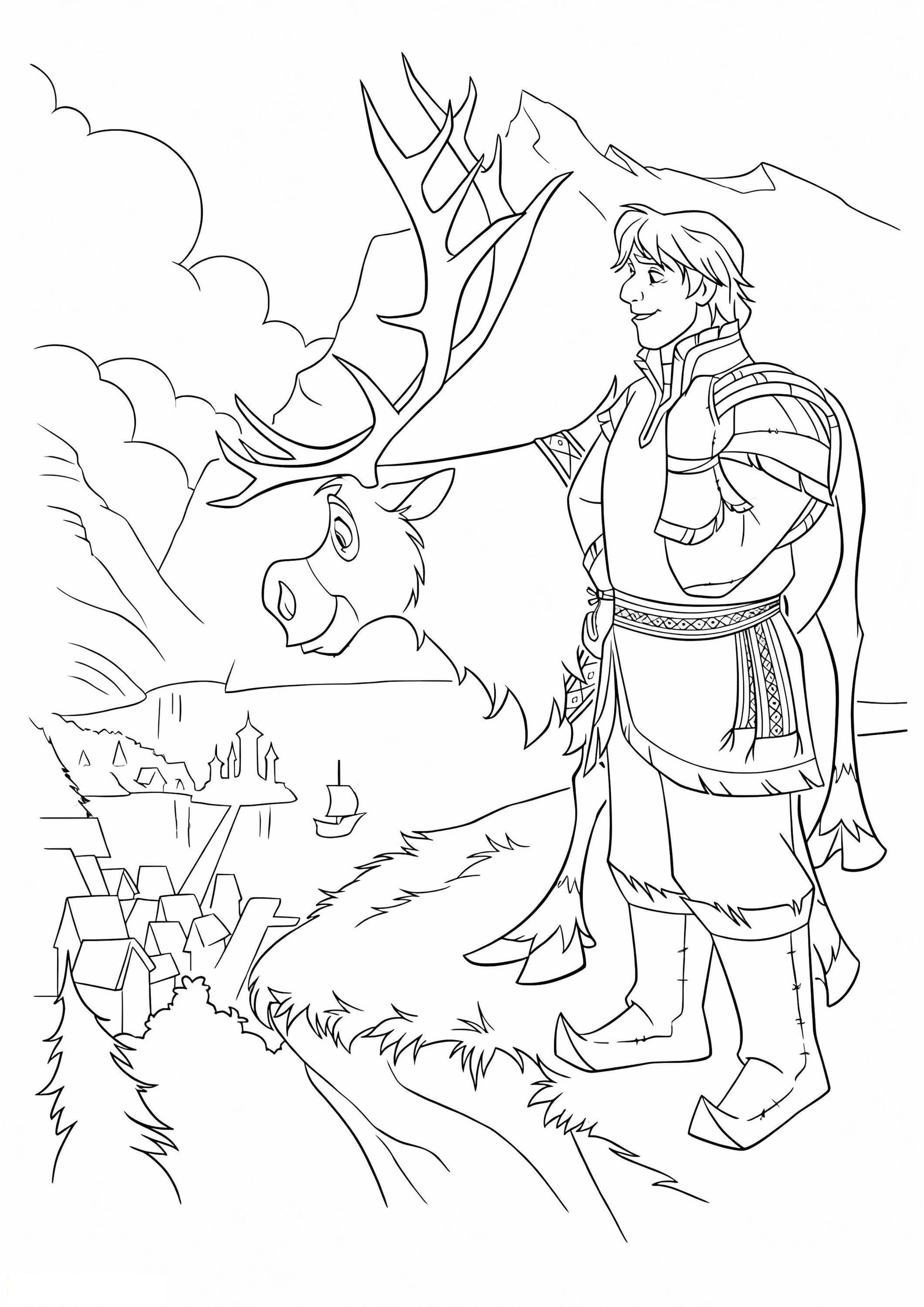 Kristoff und Sven auf dem Land