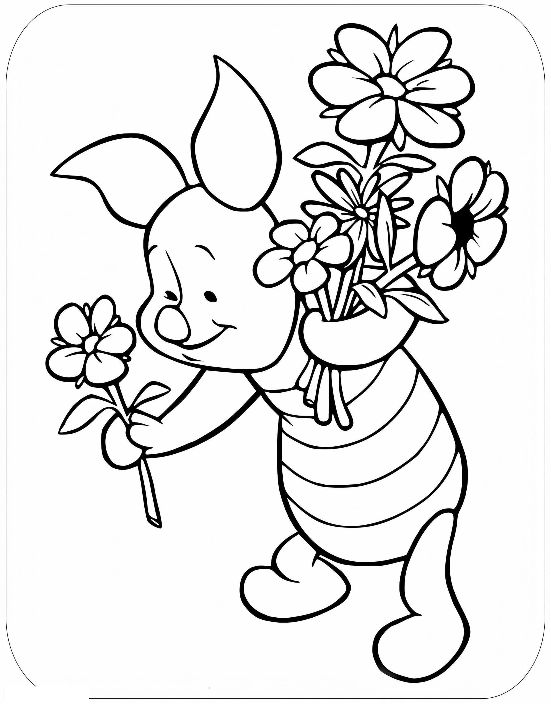 Piglet Picking Flowers