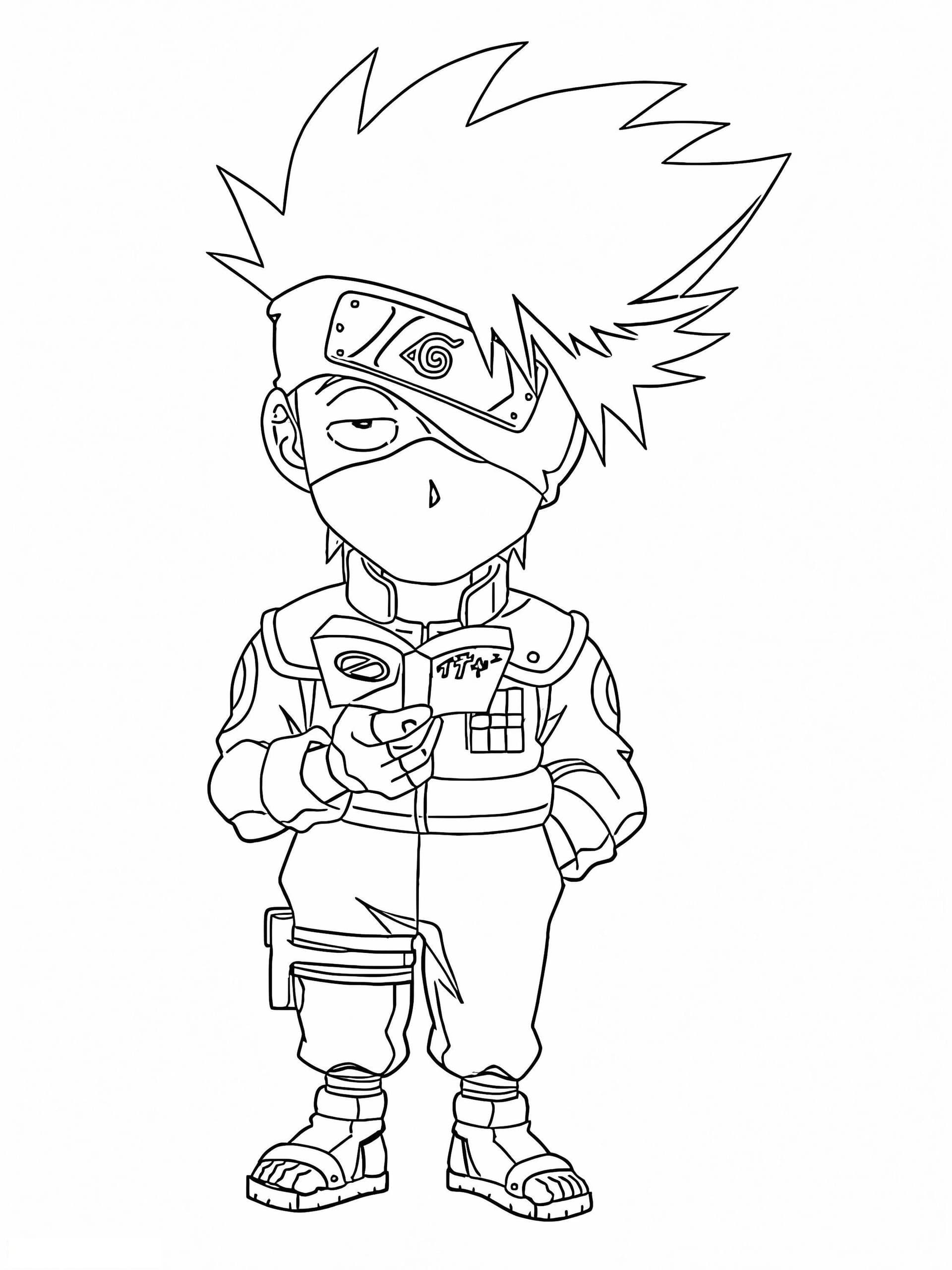 Chibi Kakashi Reading Book