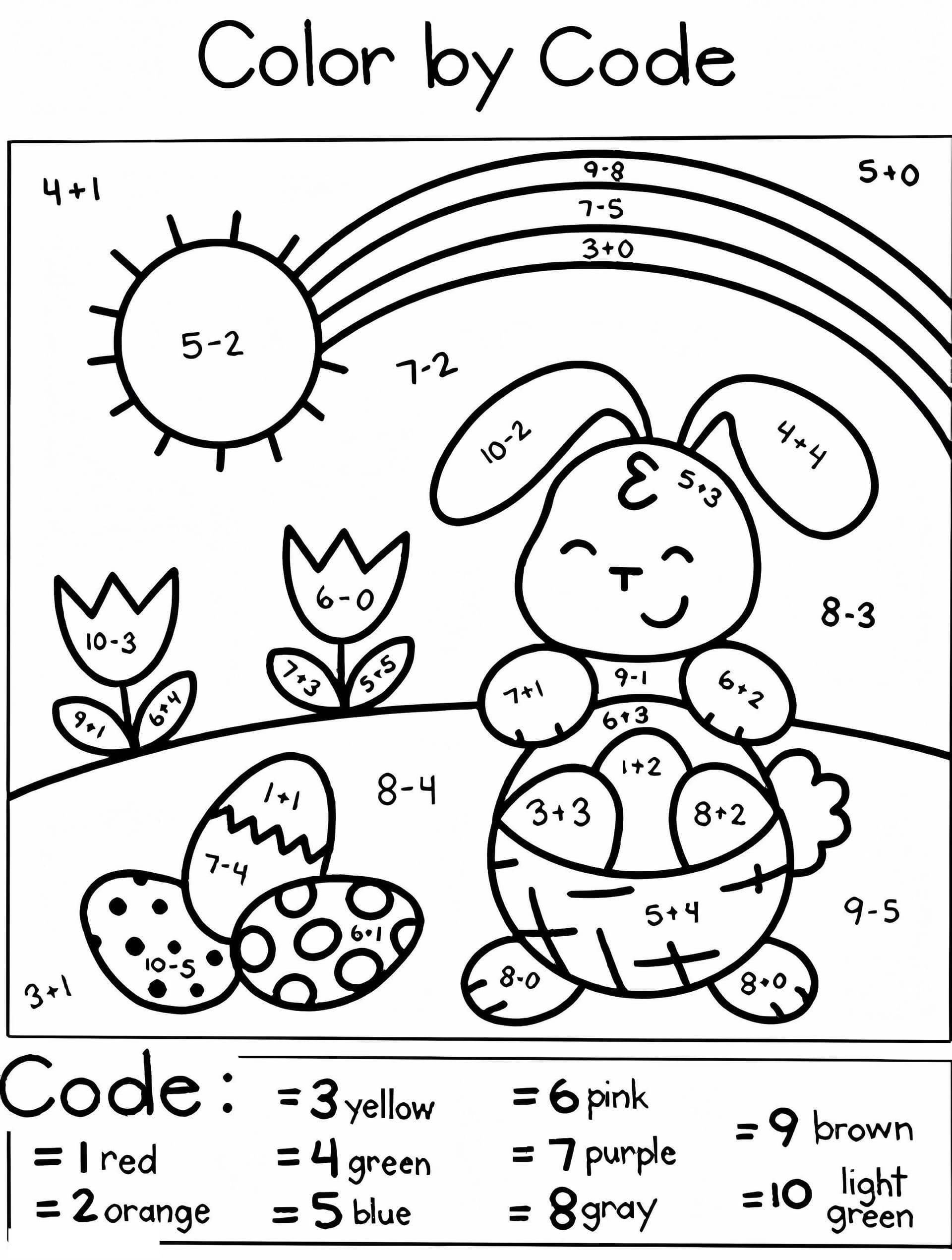 Lovely Easter Bunny Color By Number