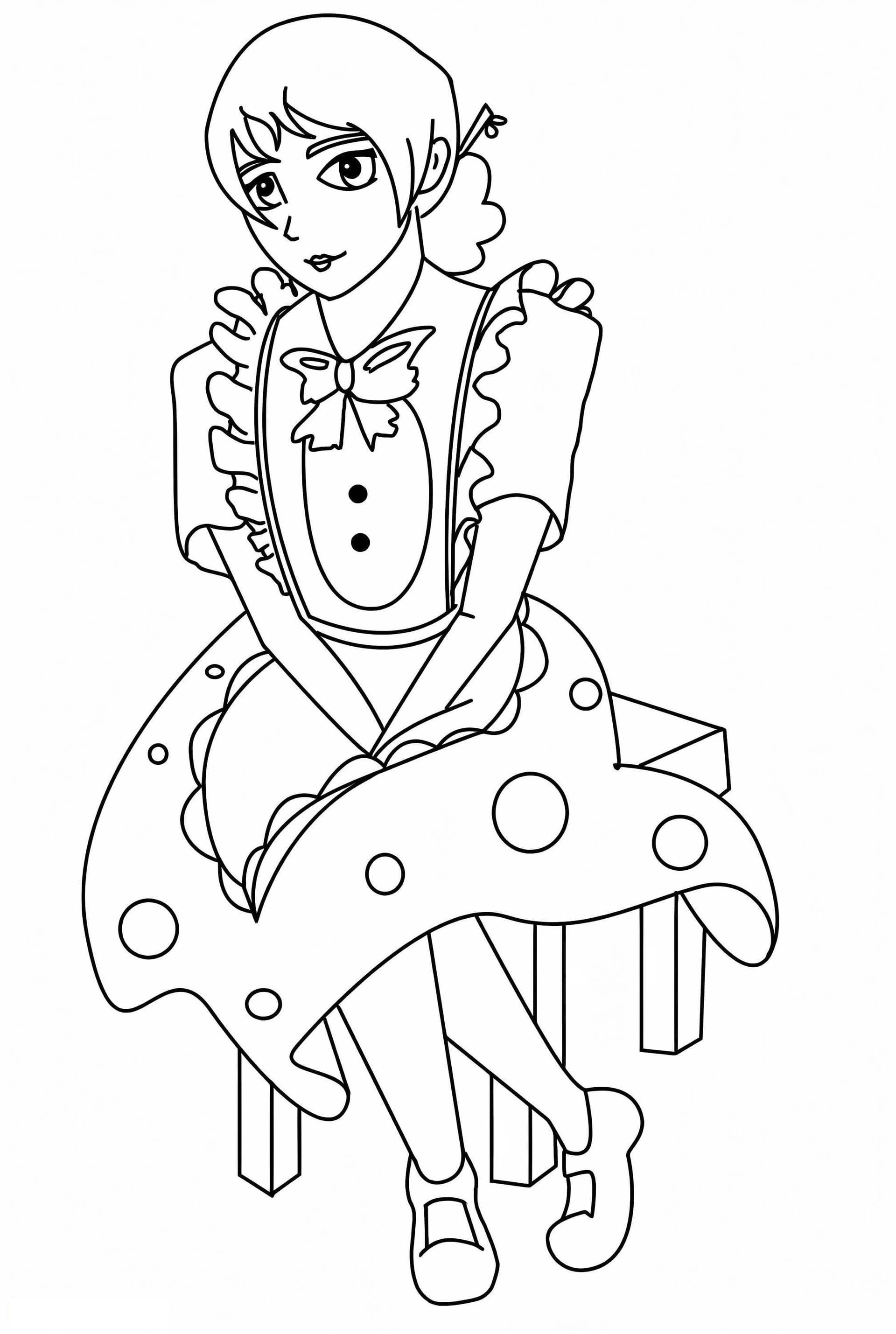 Maid Is Sitting