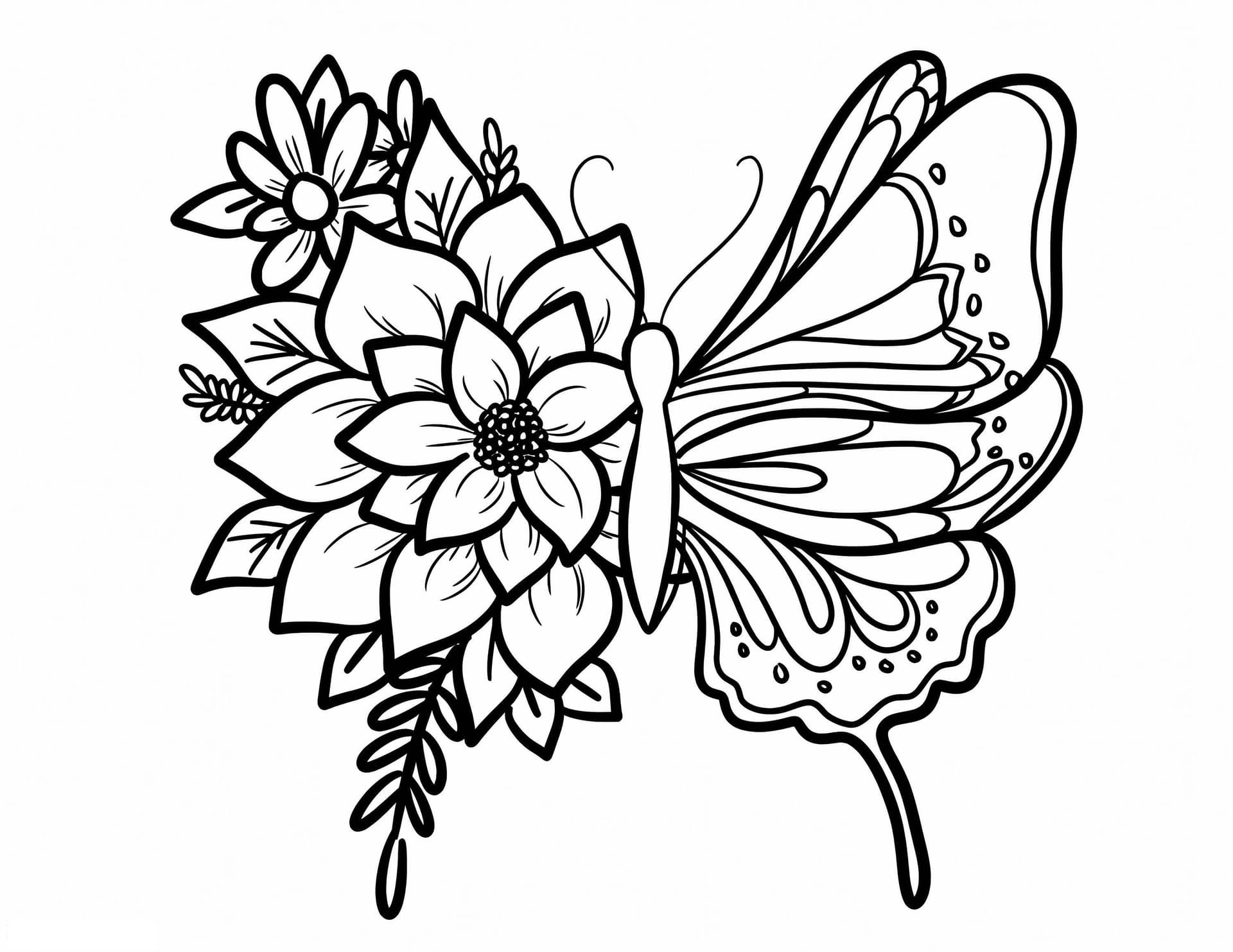 Butterfly With Flower