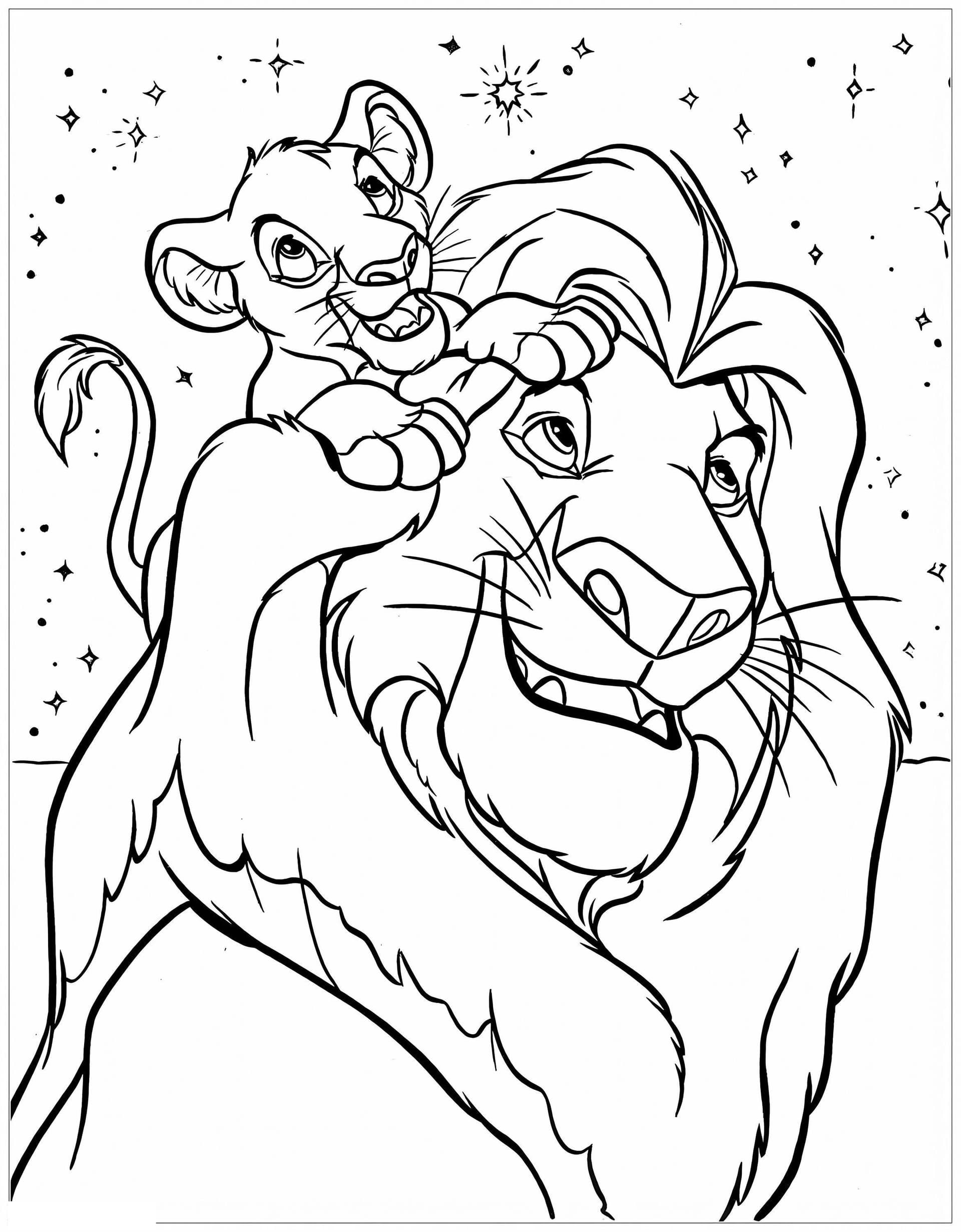 Mufasa With His Son Simba