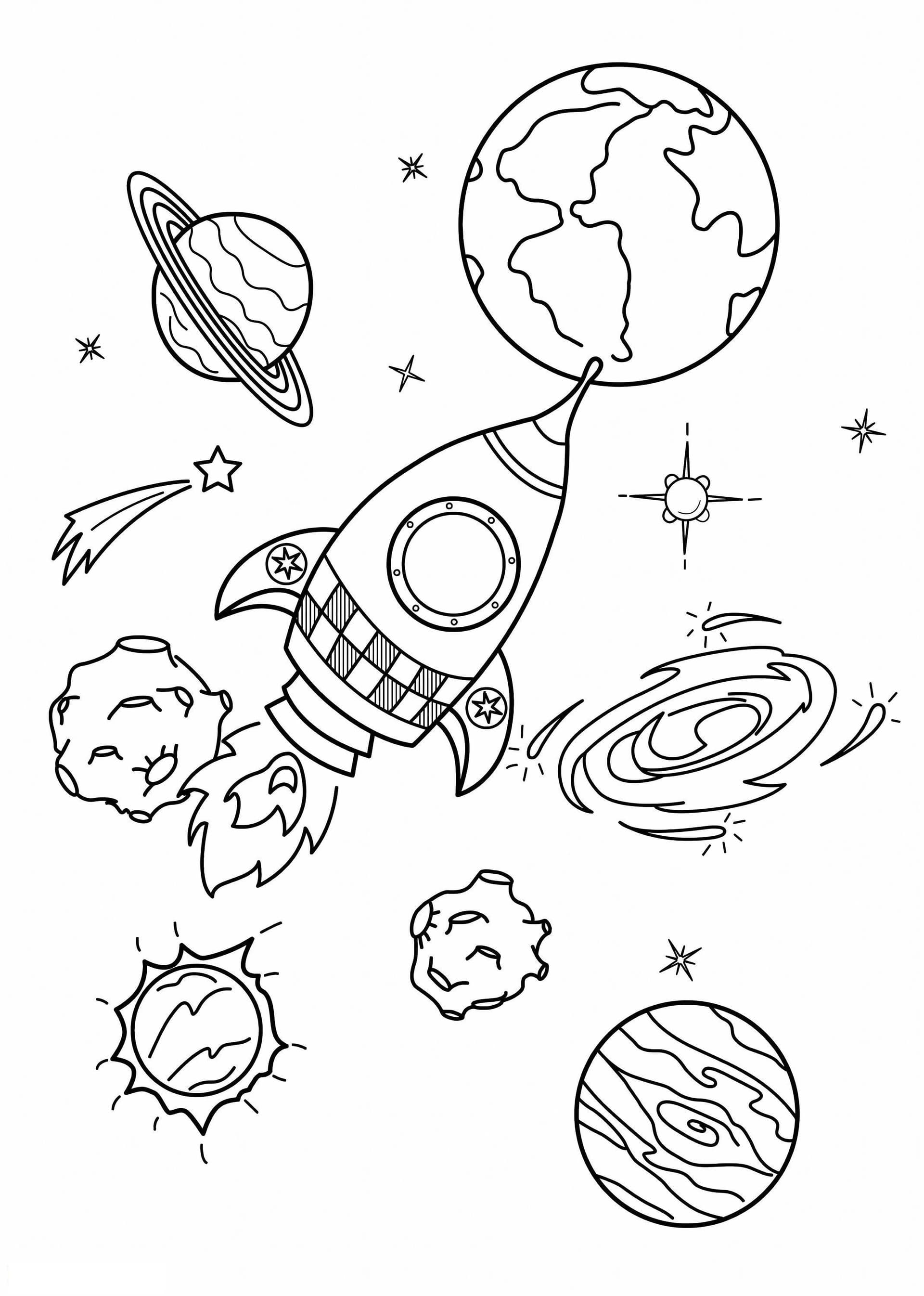 Normal Spaceship And Planets