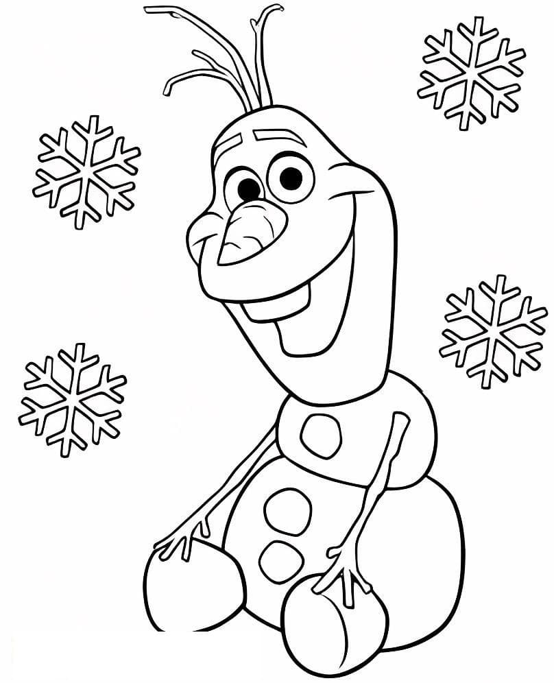 Olaf Sitting And Snowflake