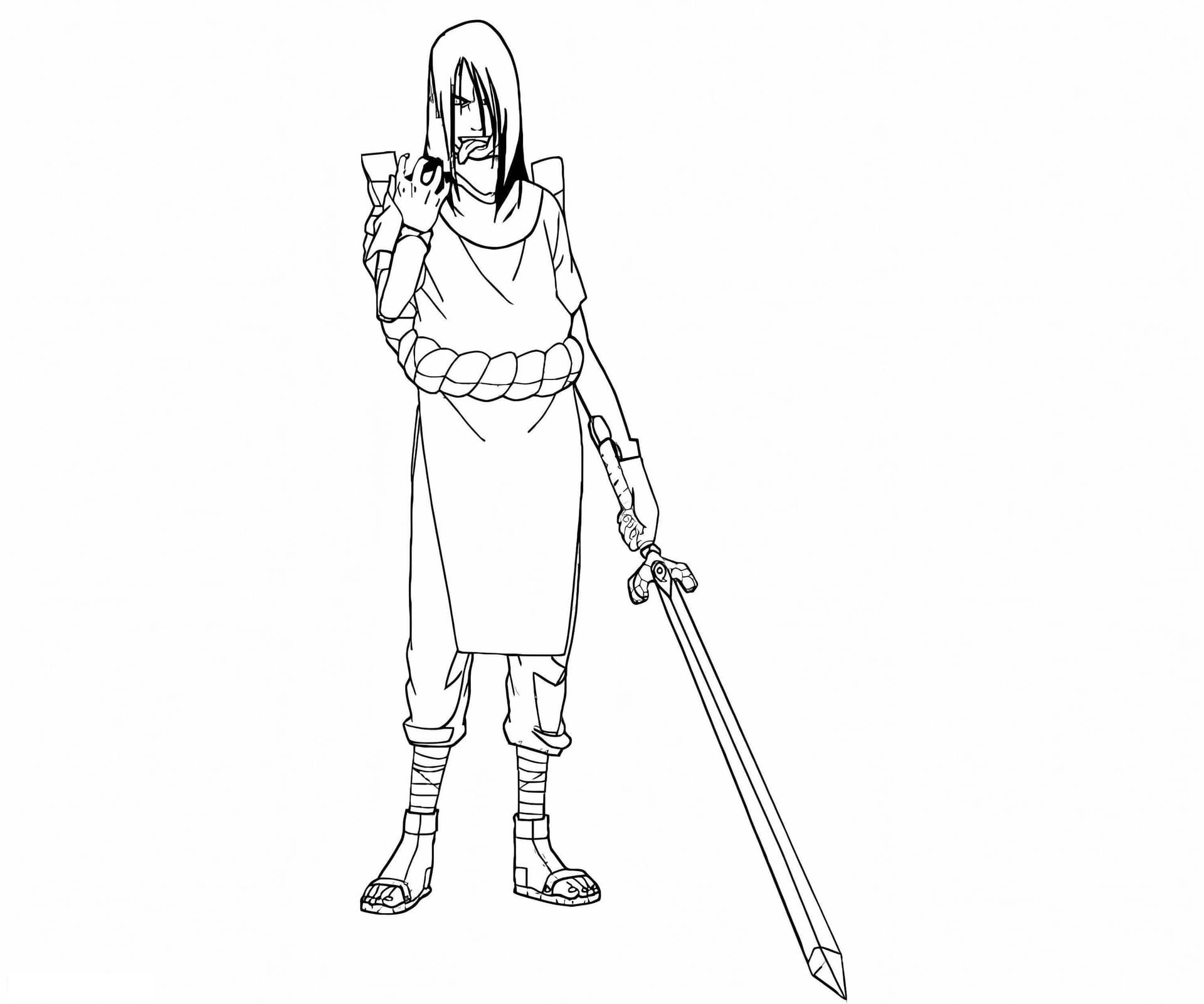 Orochimaru Holding The Sword