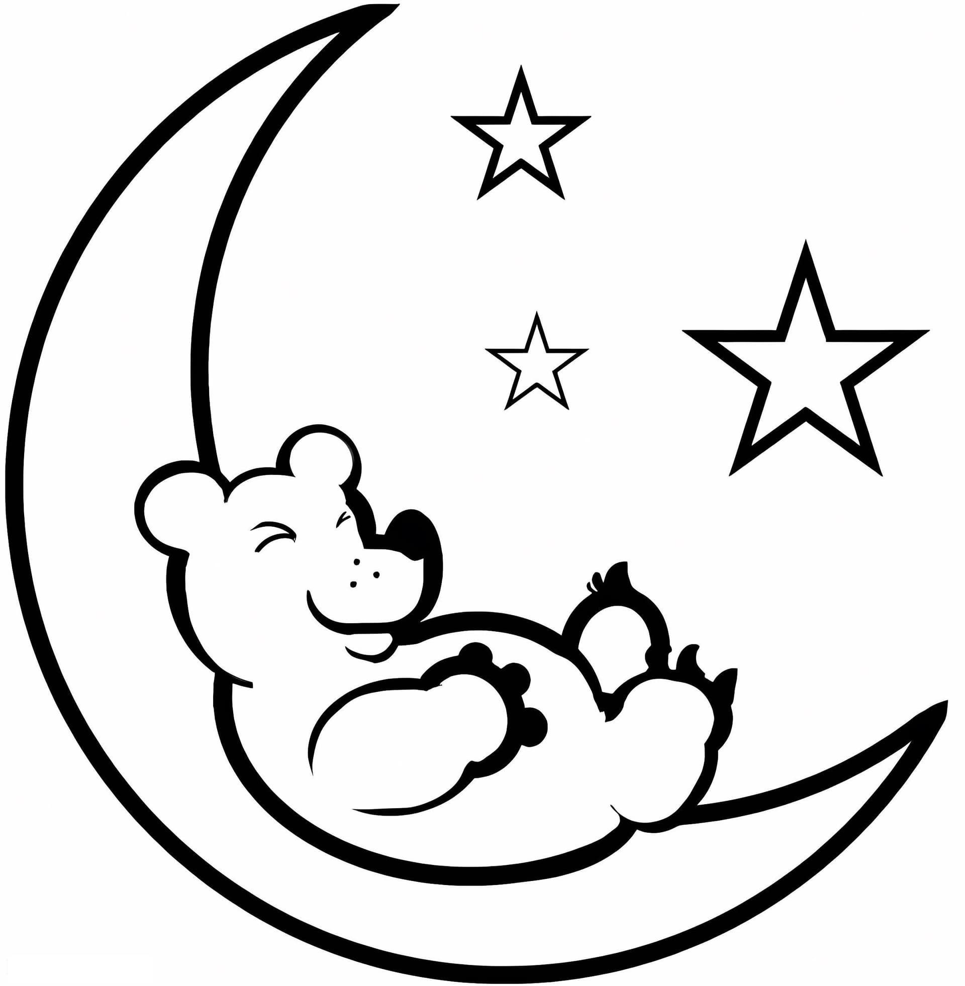 Bear Lying On The Moon