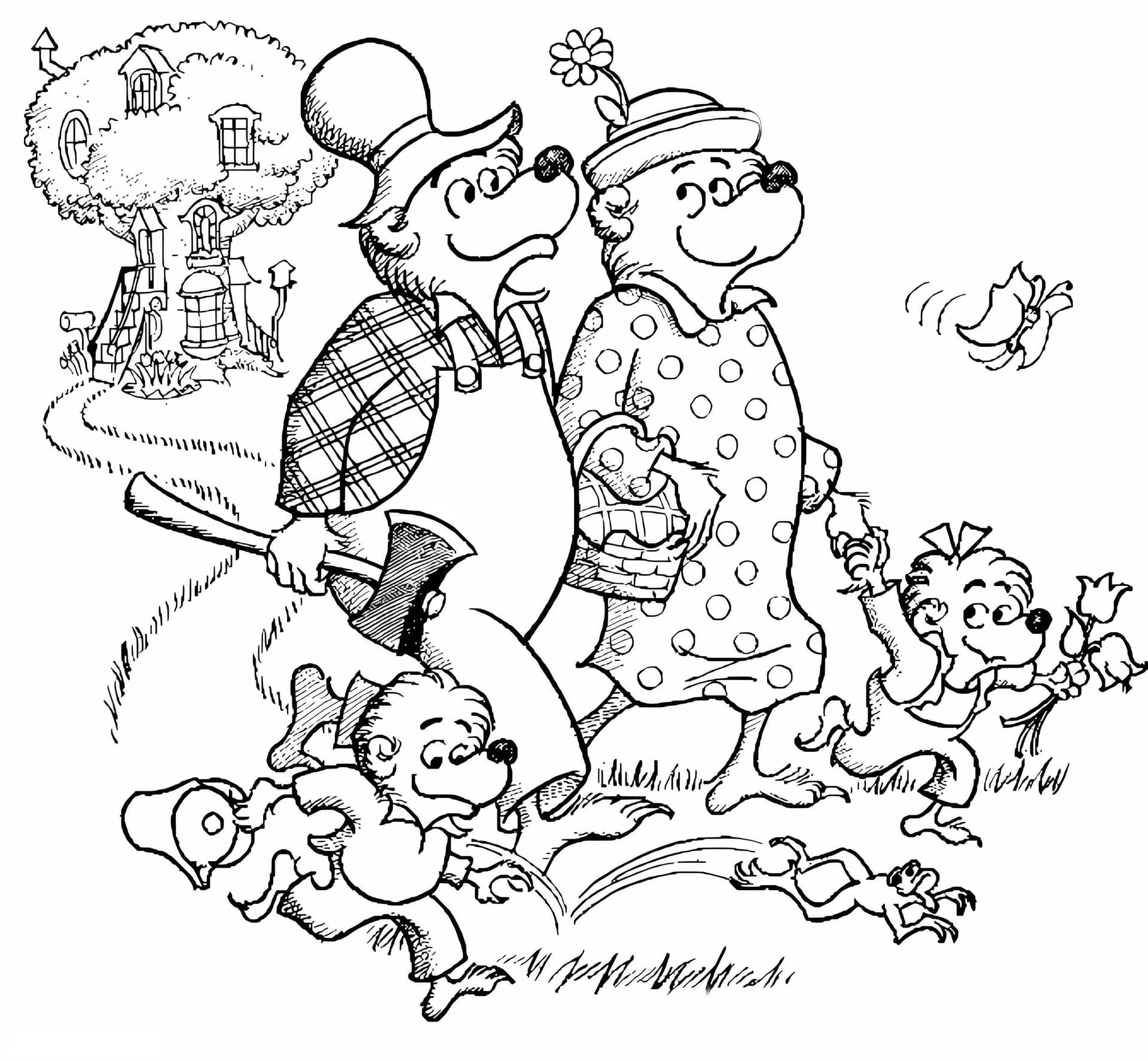 Berenstain Bears And Family Walking