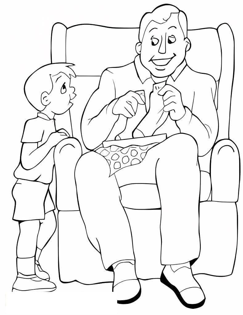 Sitting Father And Son
