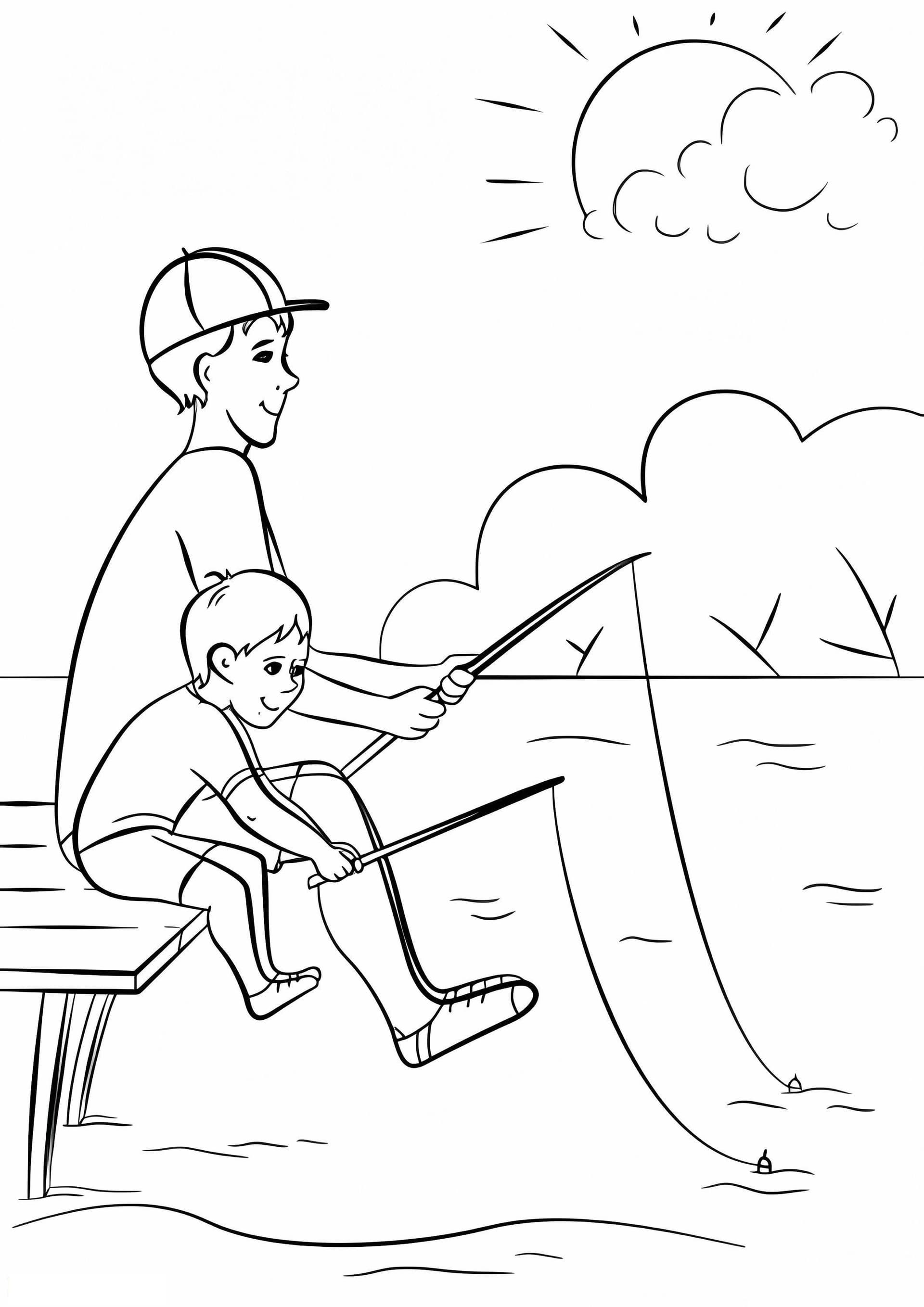 Father And Son On The Beach