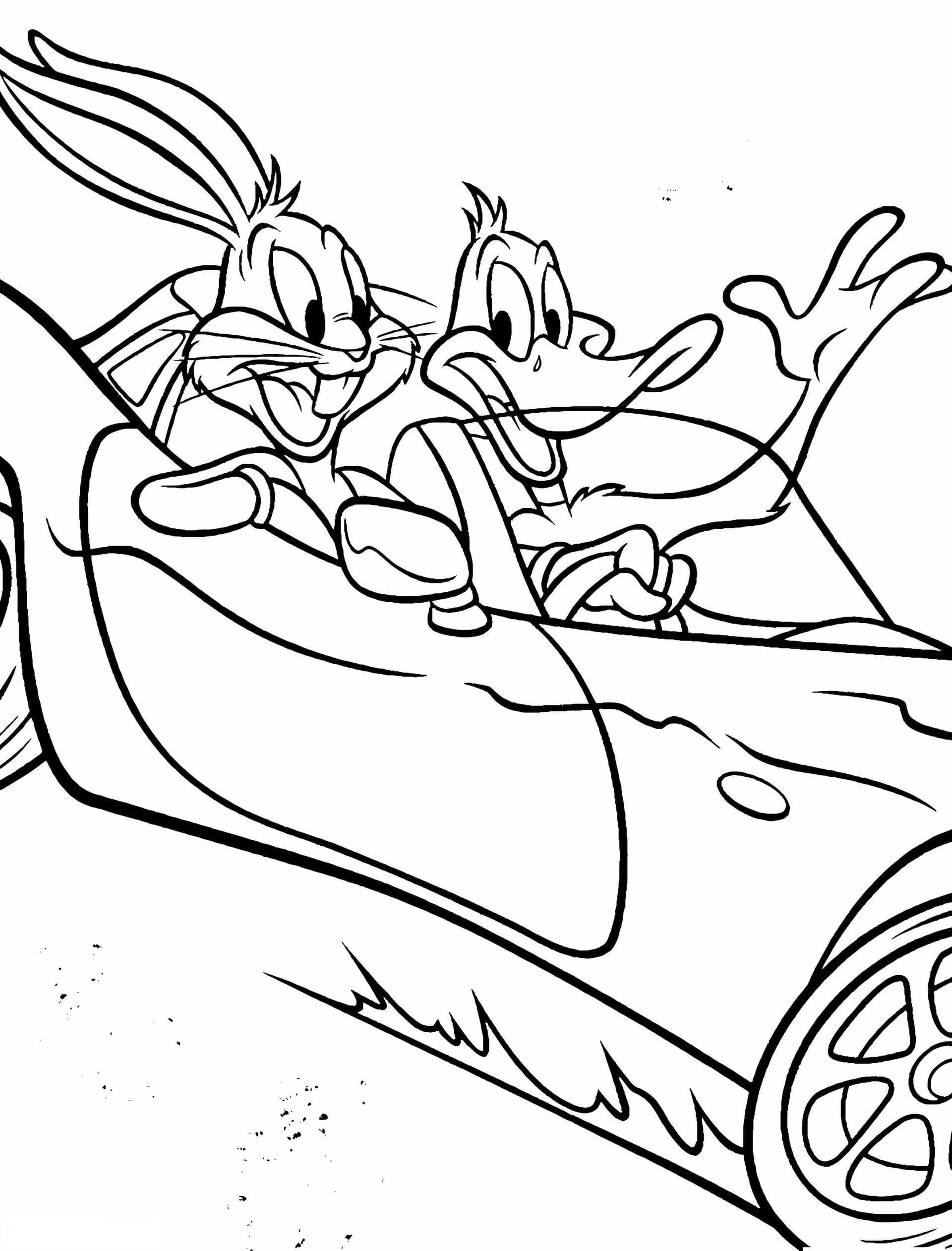 Daffy Duck And Bugs Bunny In The Car